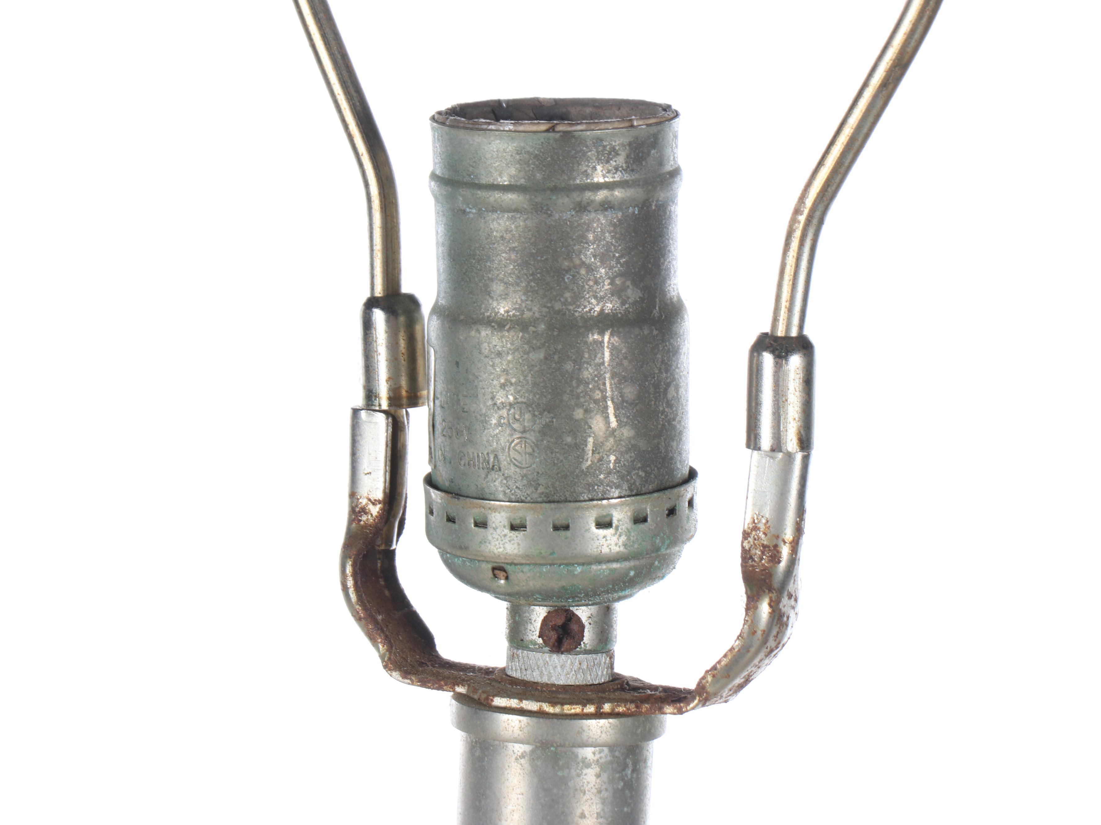 Faux Bois Floor Lamp with Drum Shade, 21st Century