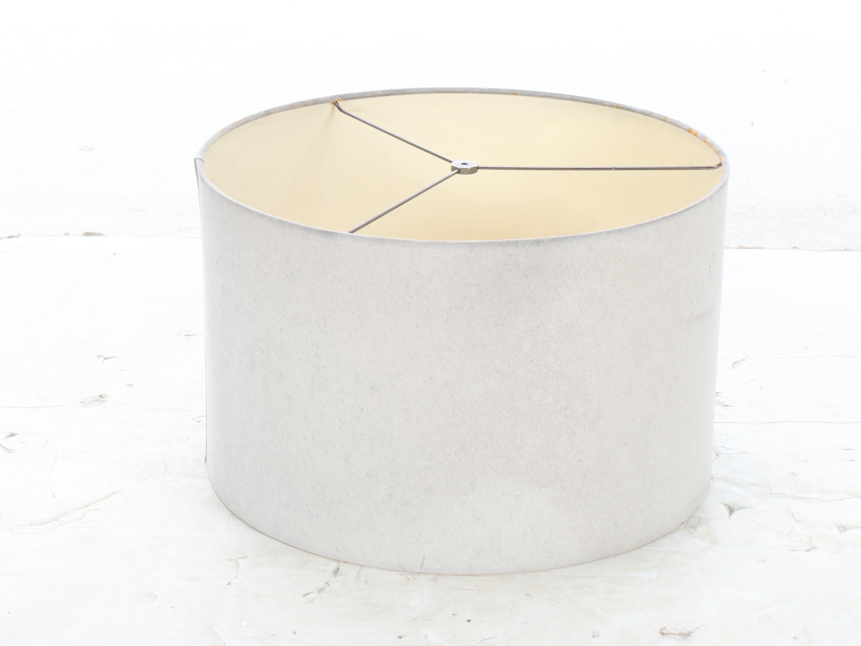 Faux Bois Floor Lamp with Drum Shade, 21st Century