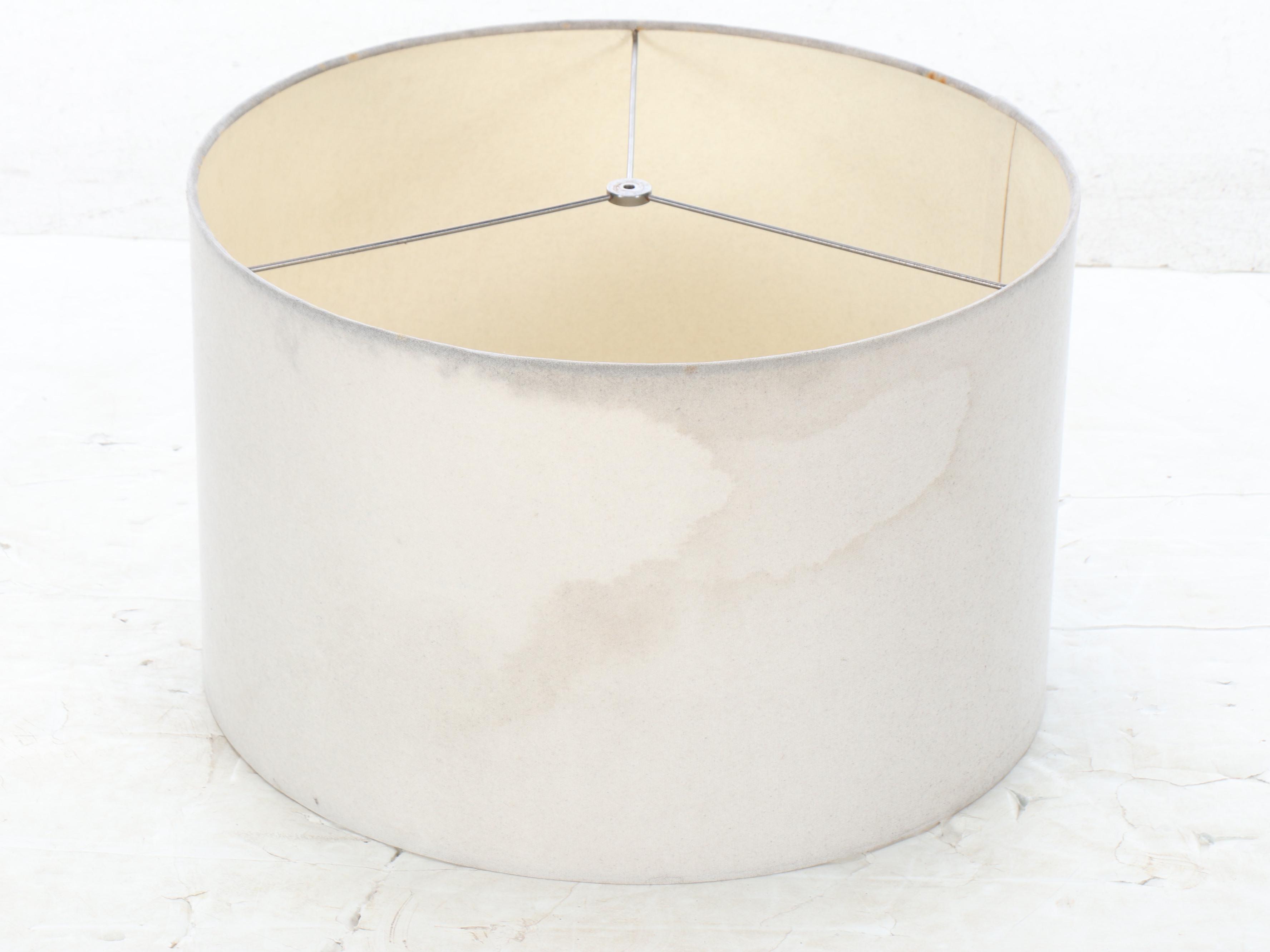 Faux Bois Floor Lamp with Drum Shade, 21st Century