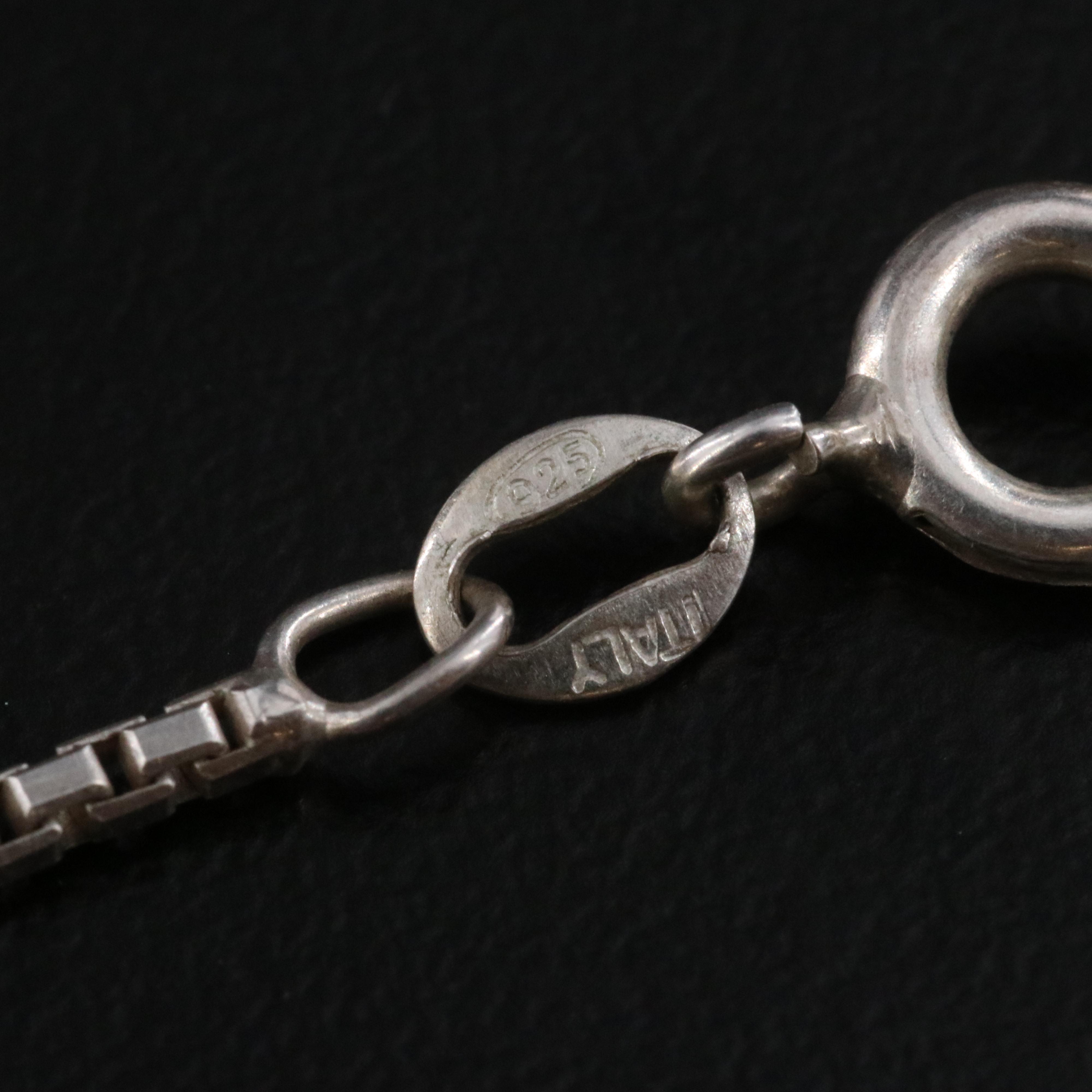 Fine Silver "I Love You" ASL Pendant on Sterling Box Chain Necklace