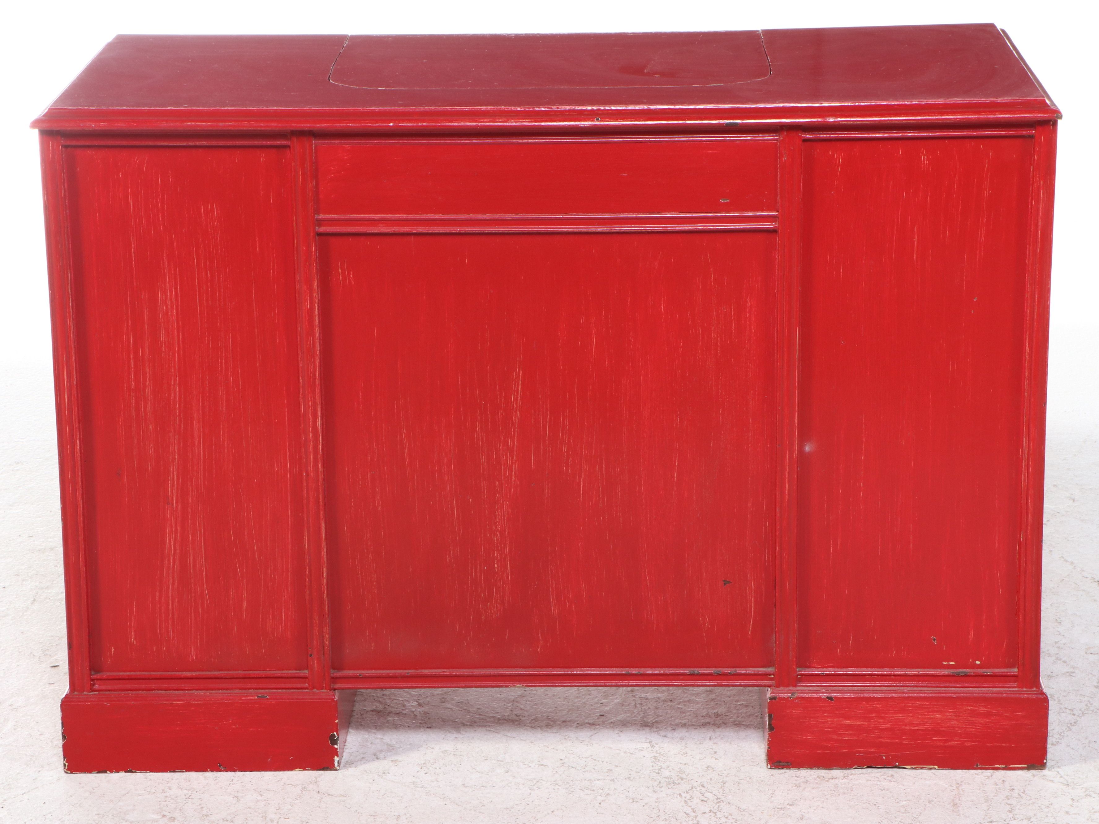 Painted Chippendale Style Vanity Desk, Mid-20th Century