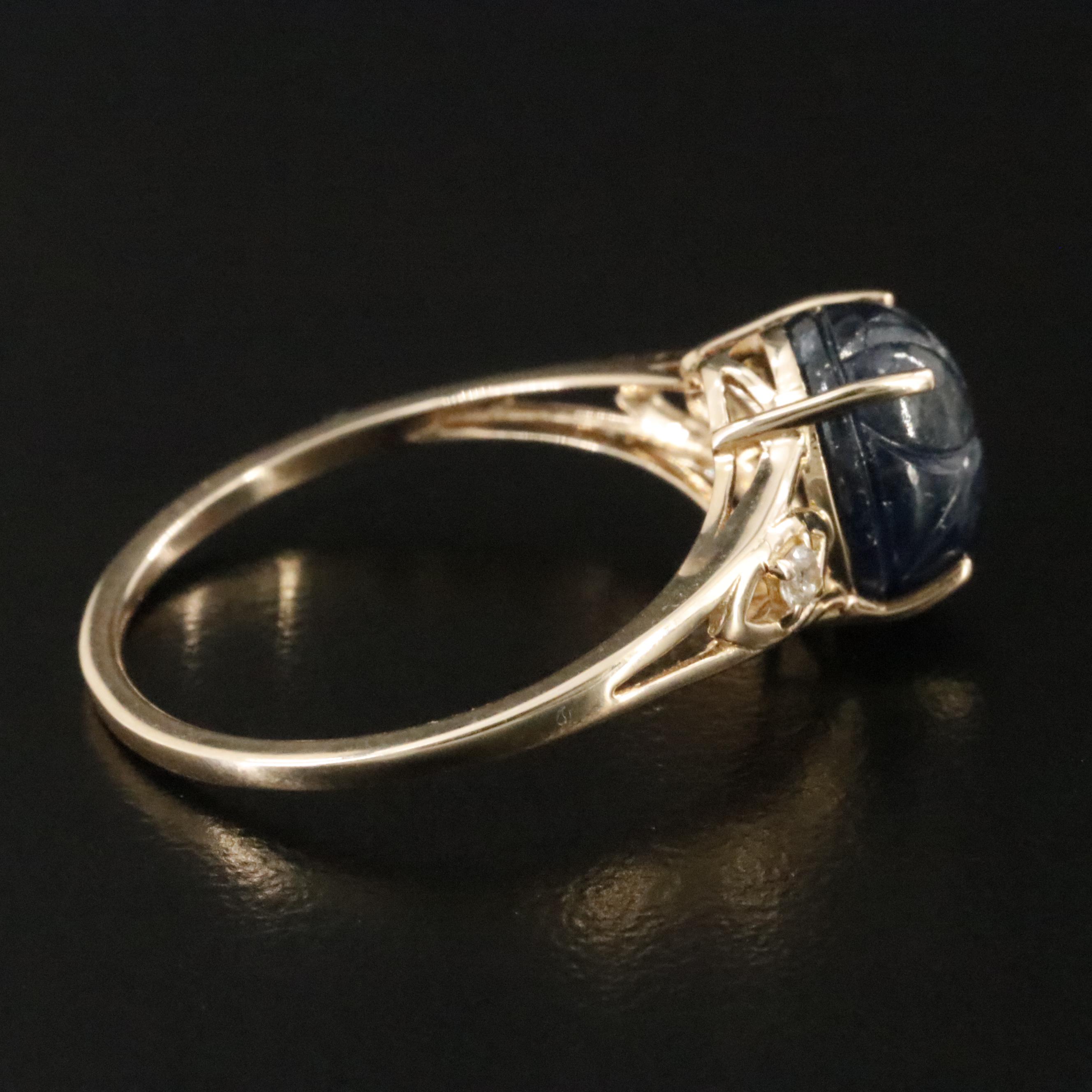 14K Filled Corundum and White Sapphire Ring