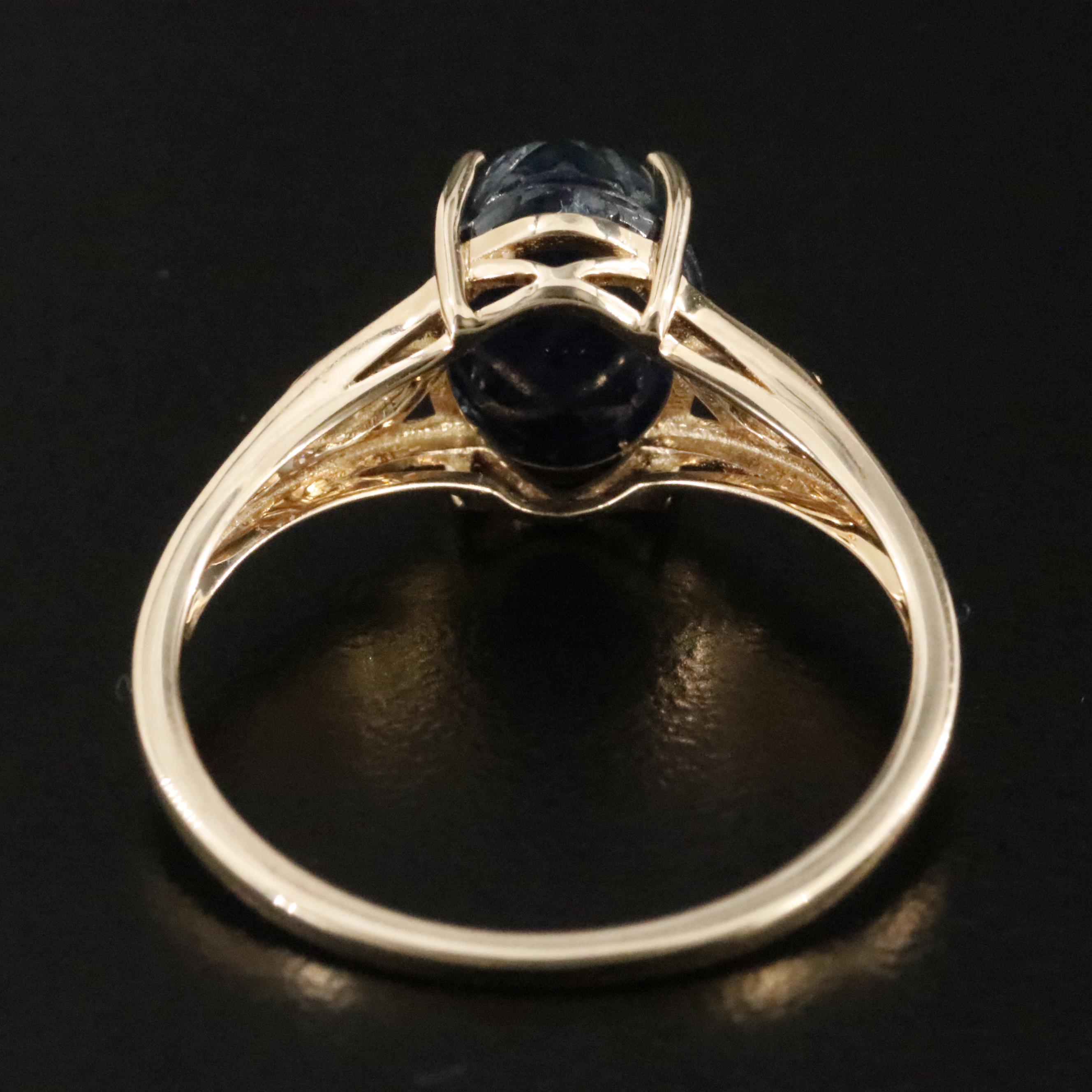 14K Filled Corundum and White Sapphire Ring