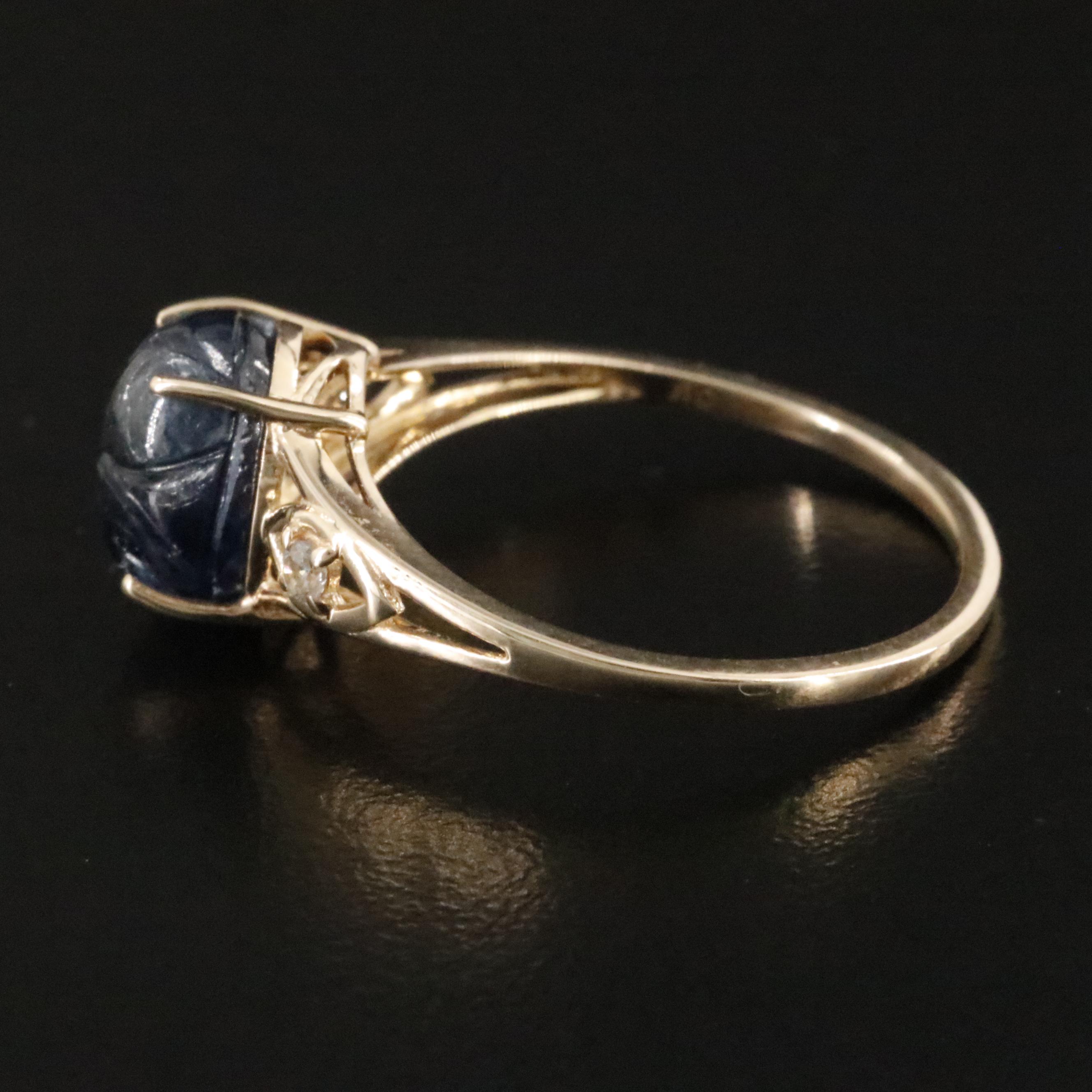 14K Filled Corundum and White Sapphire Ring