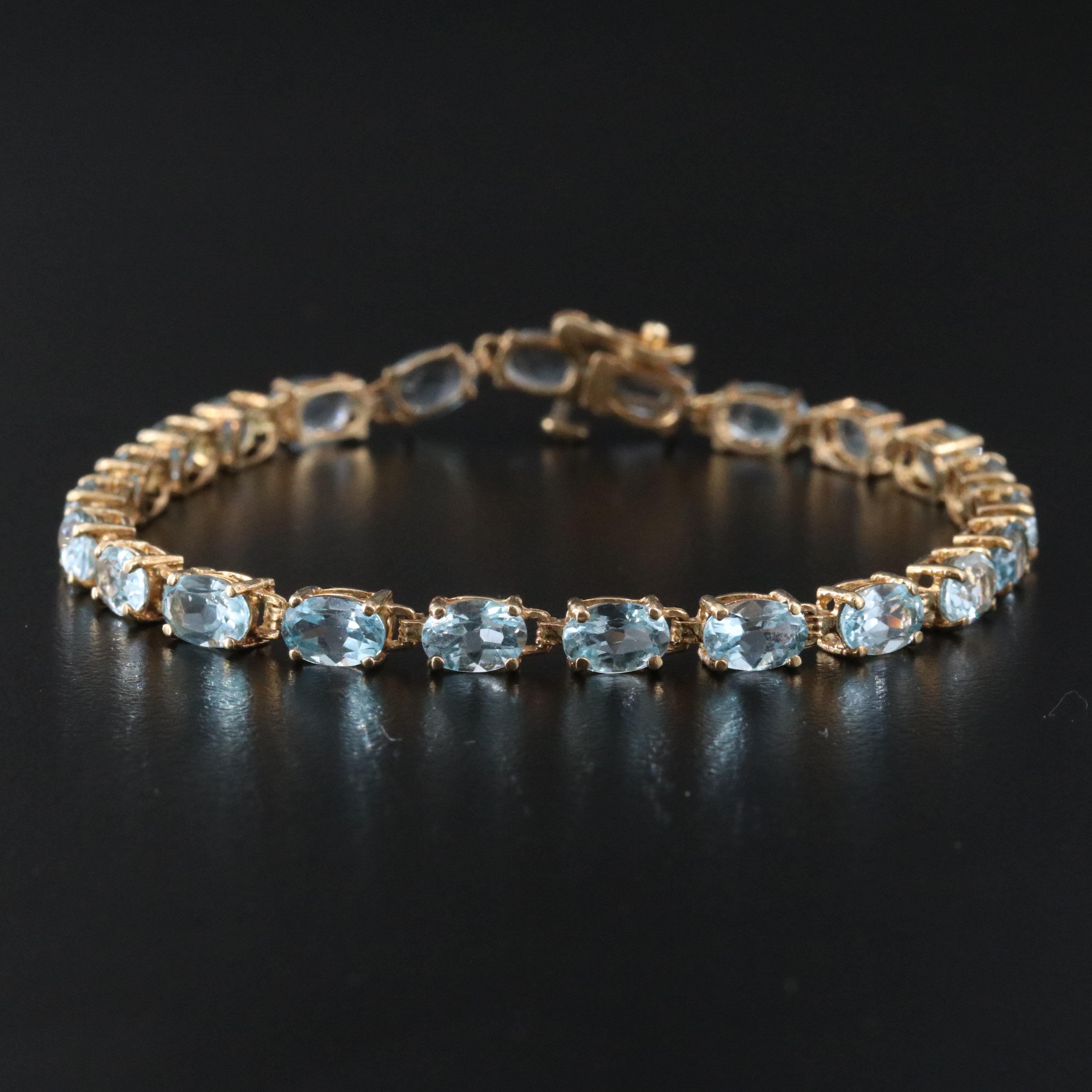 10K Topaz Line Bracelet