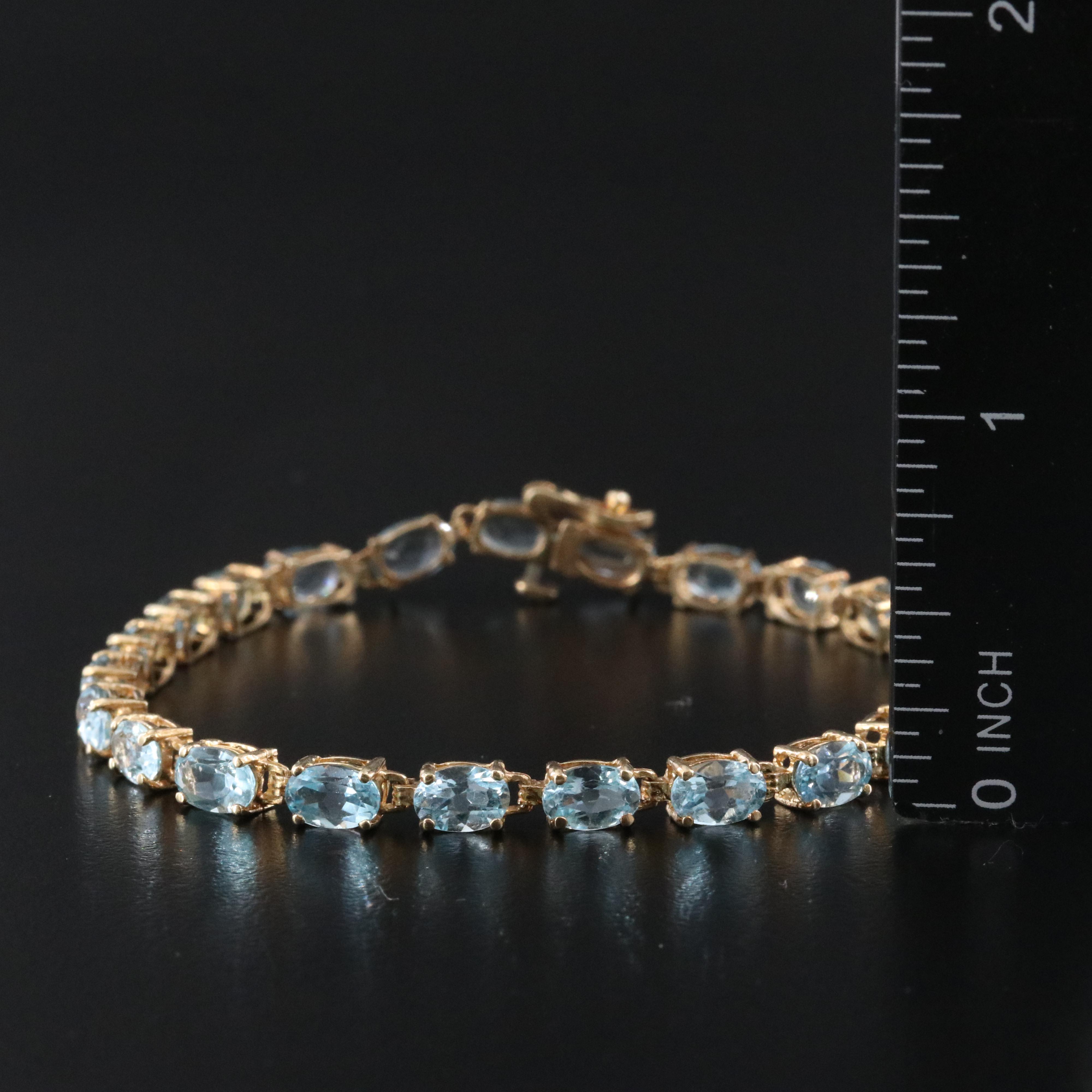 10K Topaz Line Bracelet