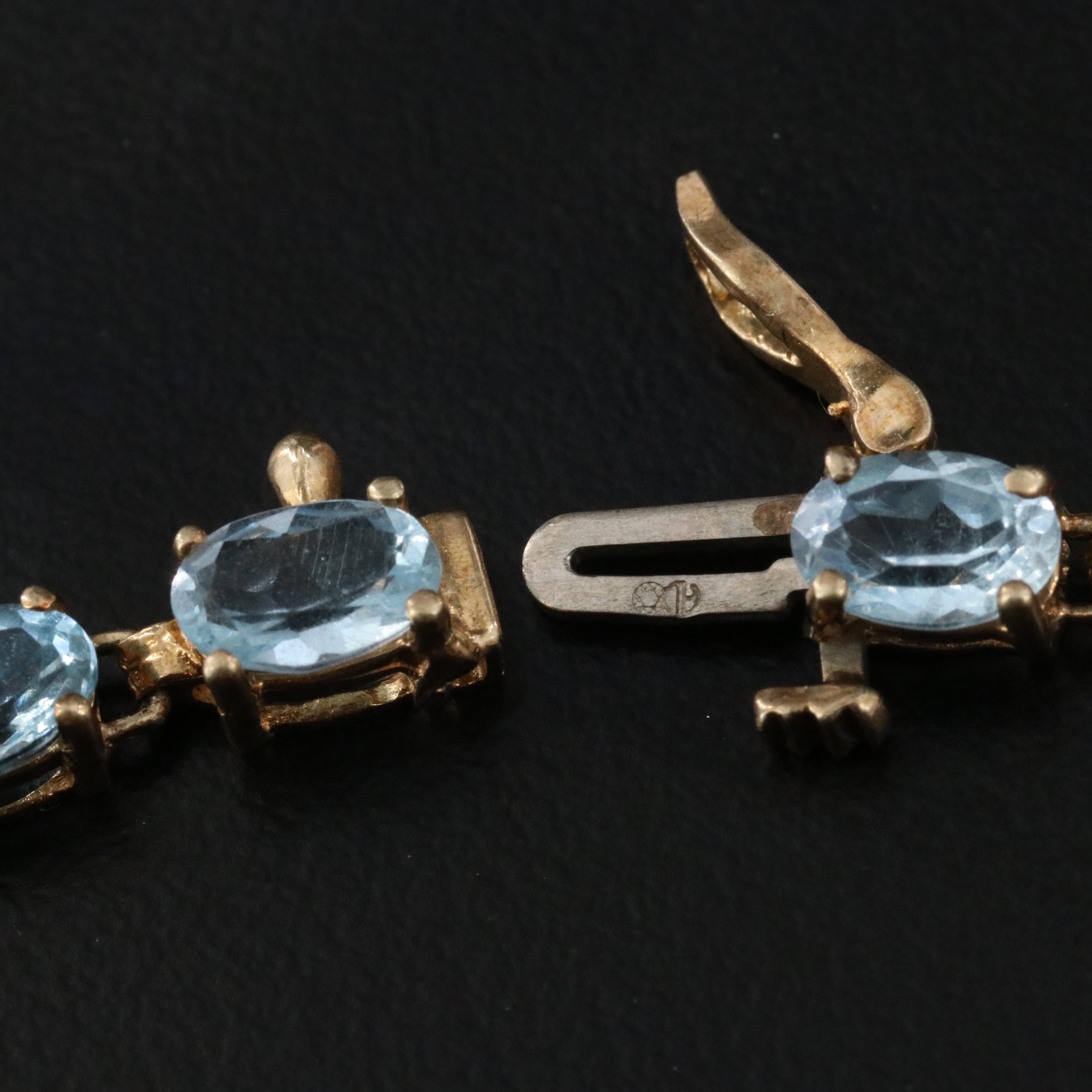 10K Topaz Line Bracelet