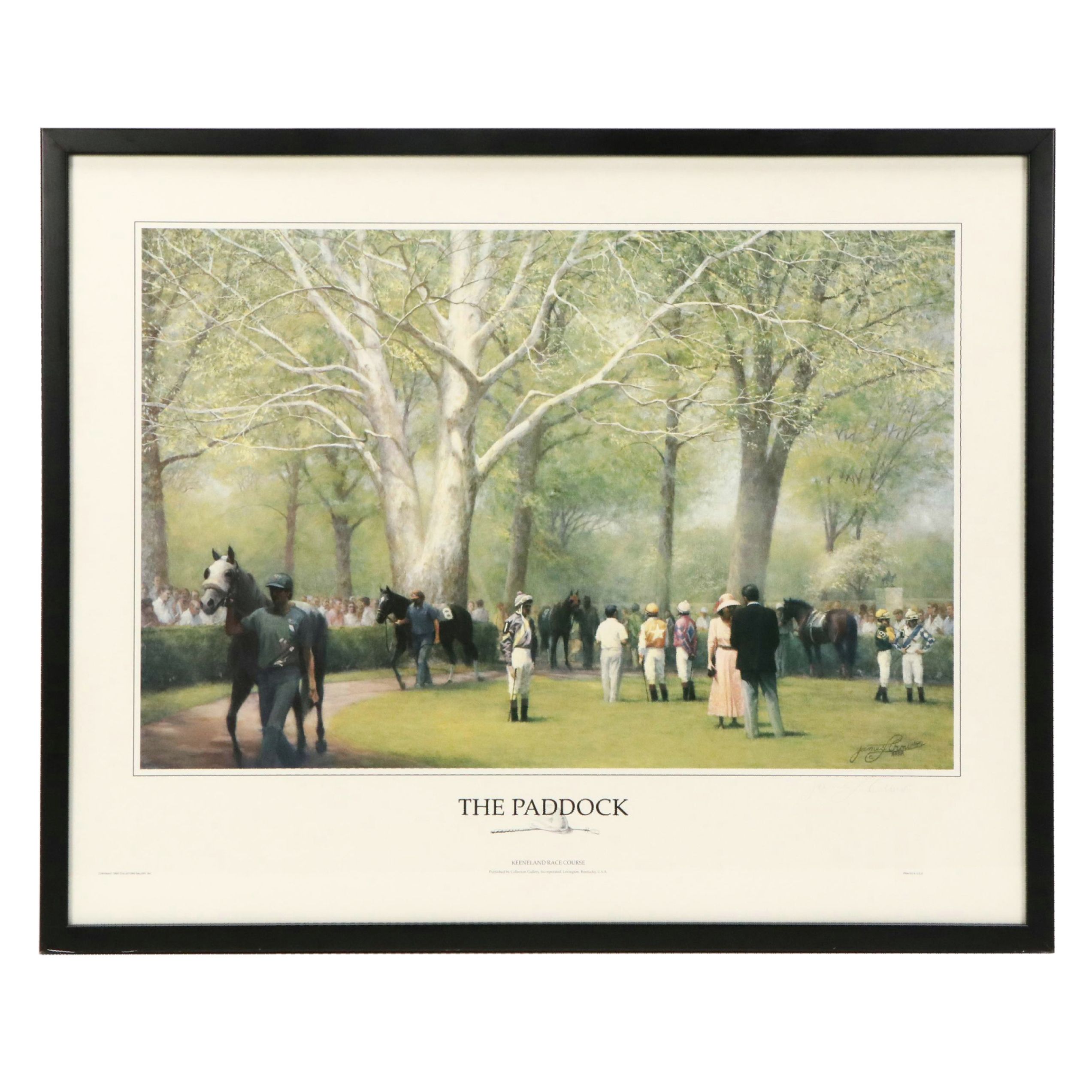 Pair of James Crow Keeneland Horse Racing Offset Lithographs