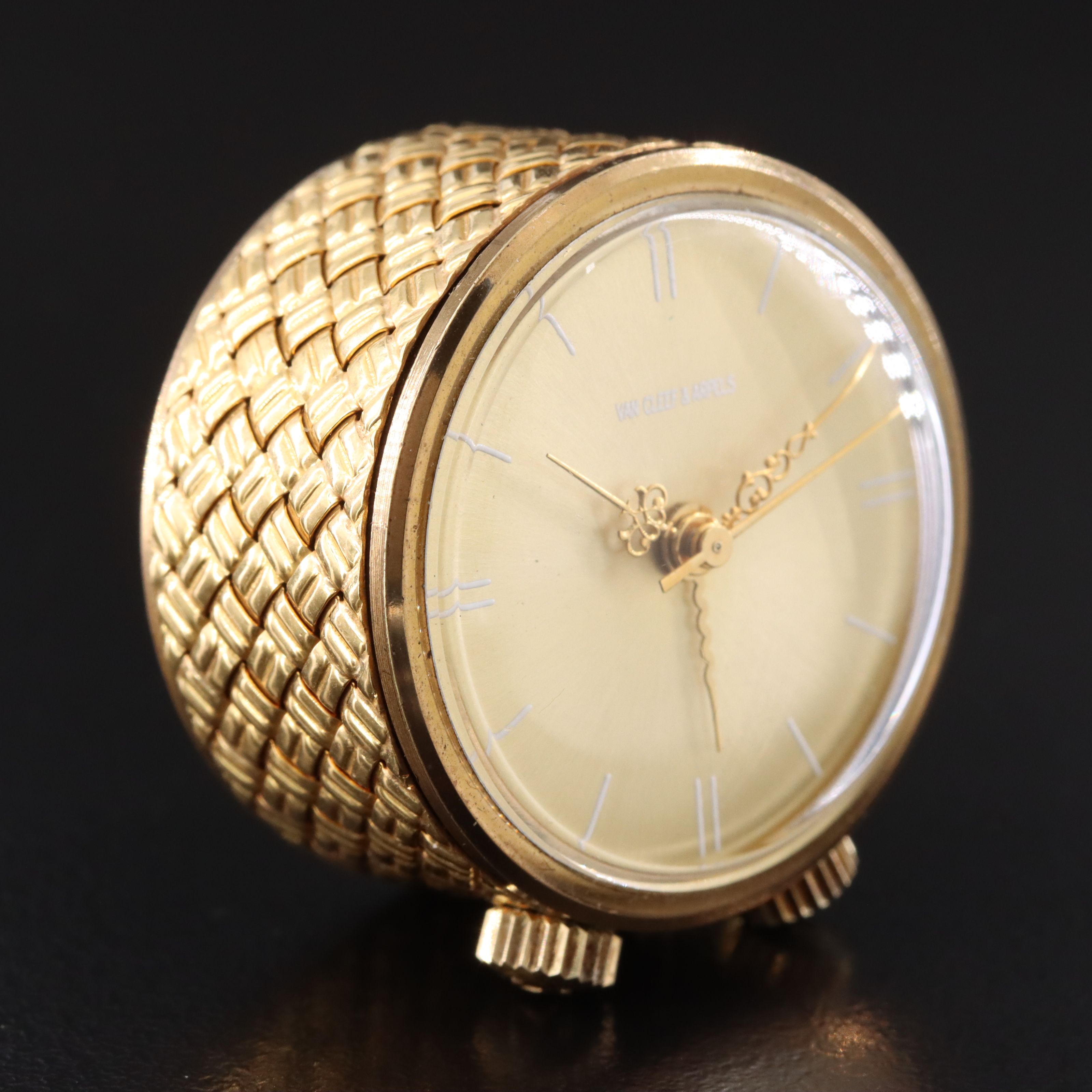 Vintage Van Cleef & Arpels 18K Travel Alarm Clock