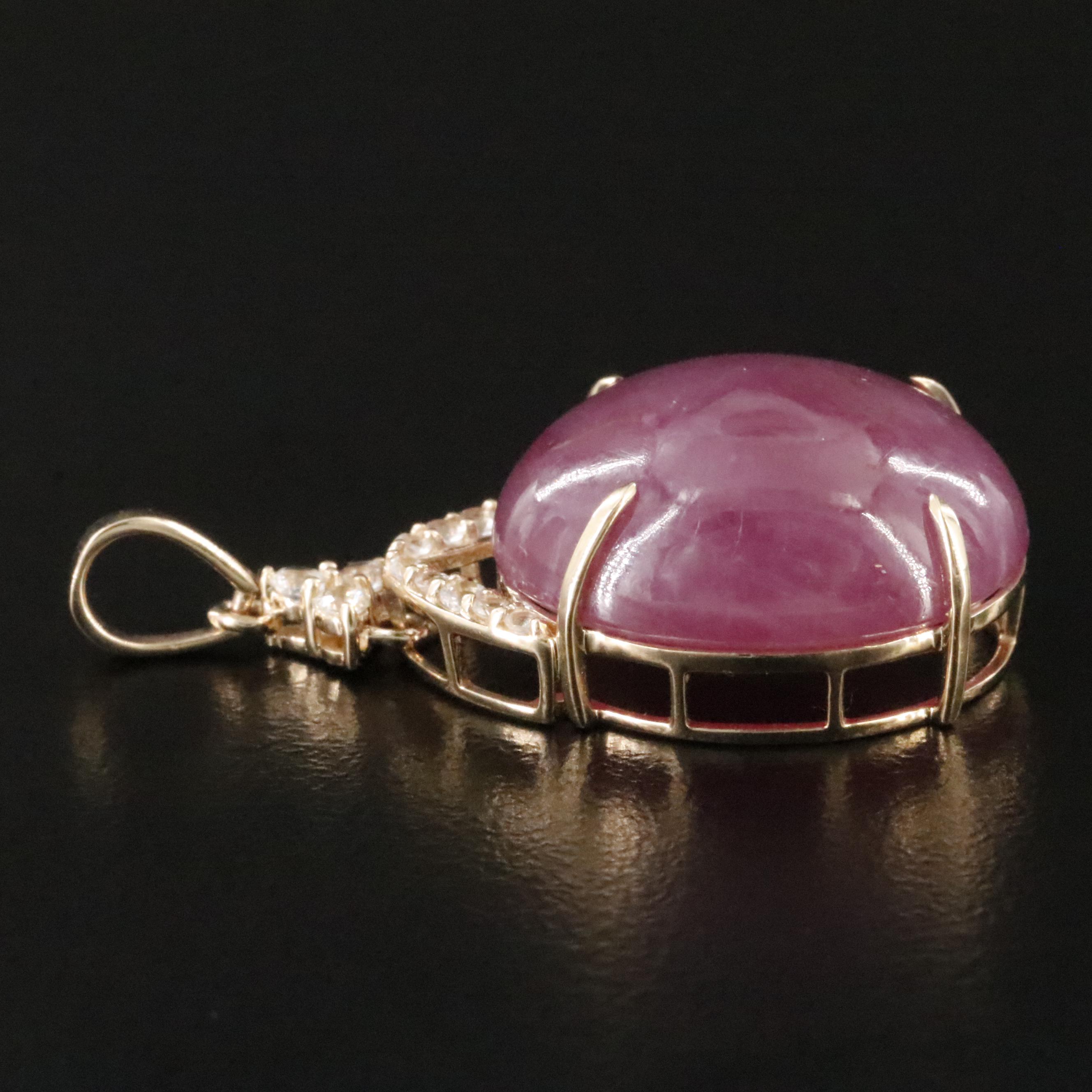 14K Filled Corundum and White Sapphire Pendant