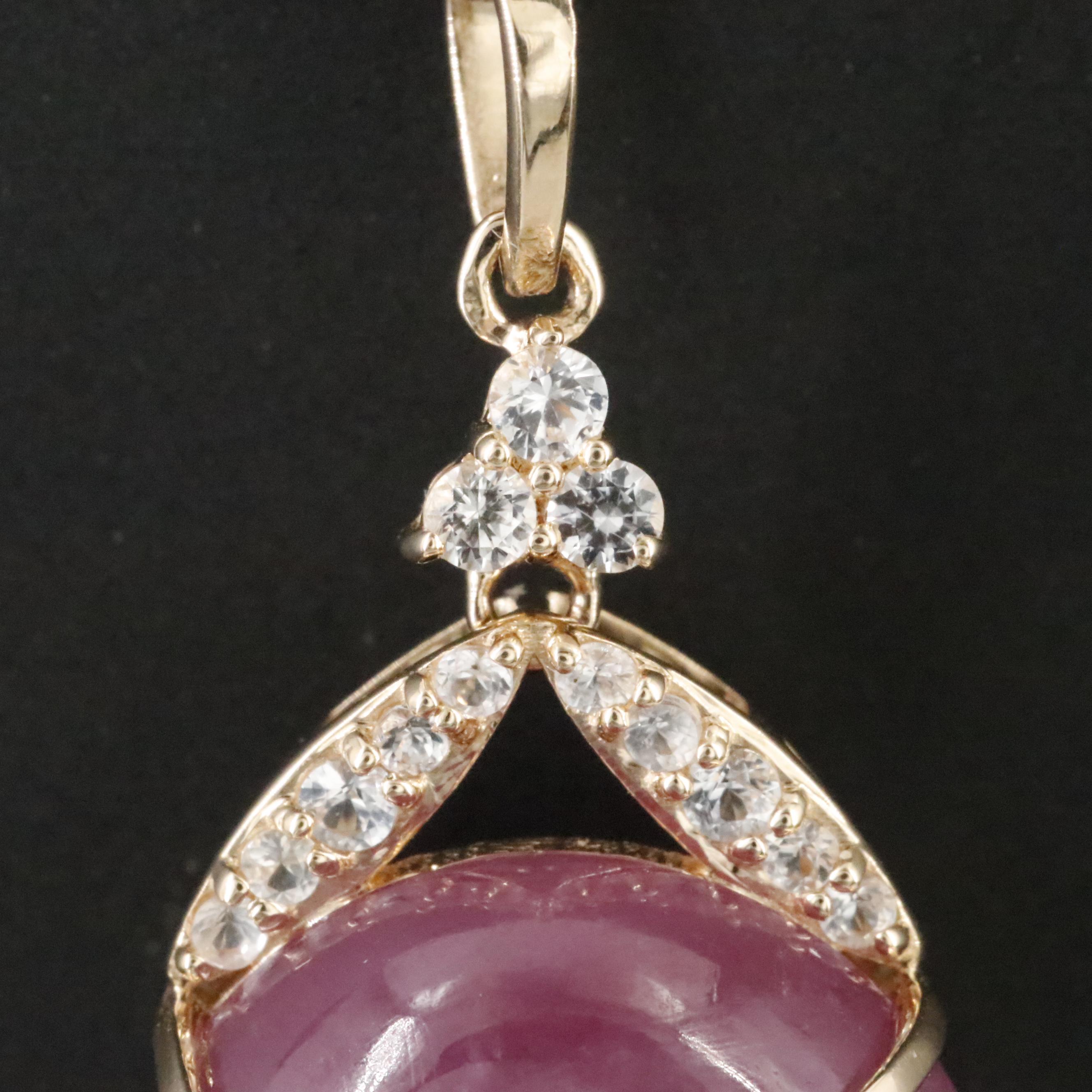 14K Filled Corundum and White Sapphire Pendant