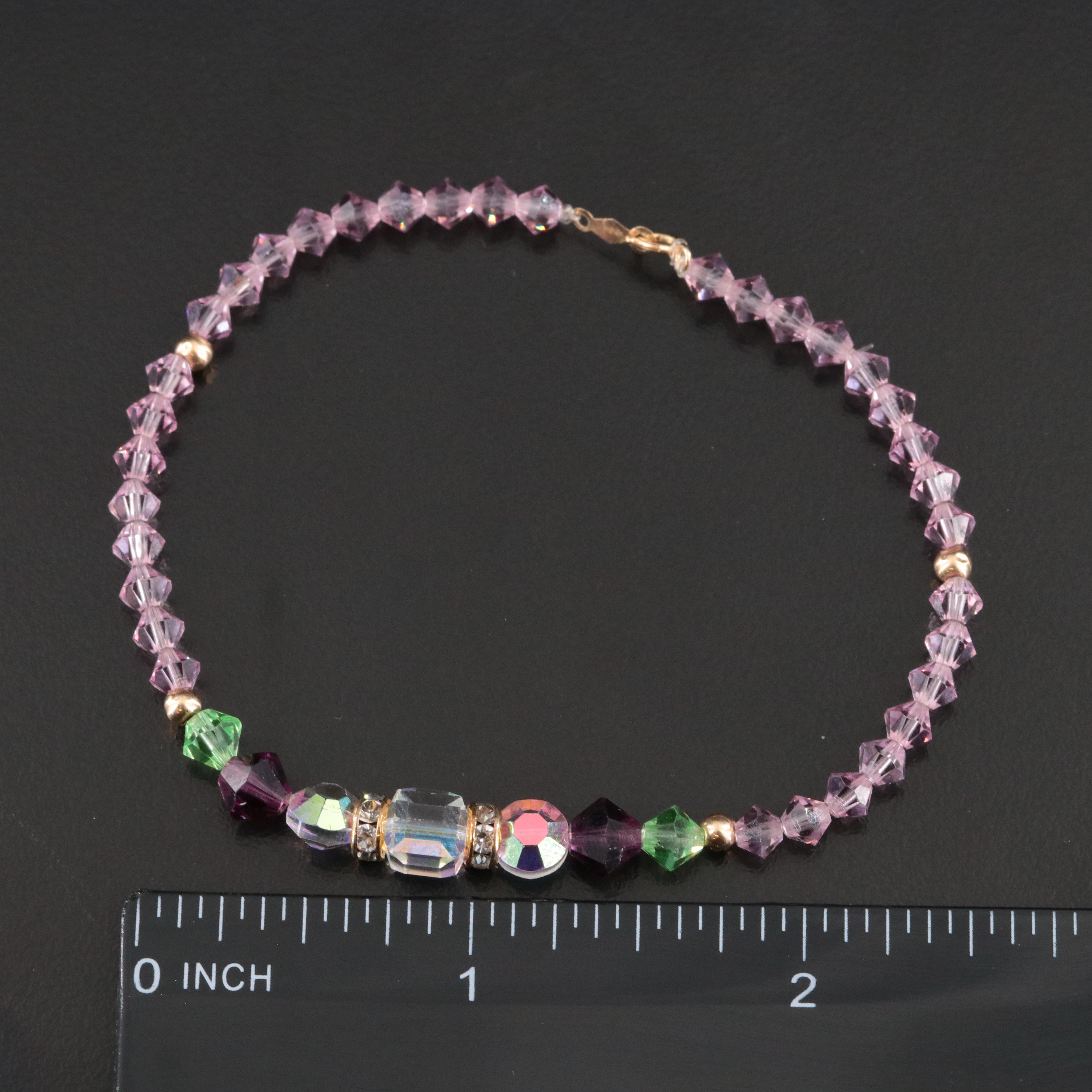 Crystal Bead Bracelet with 14K Clasp