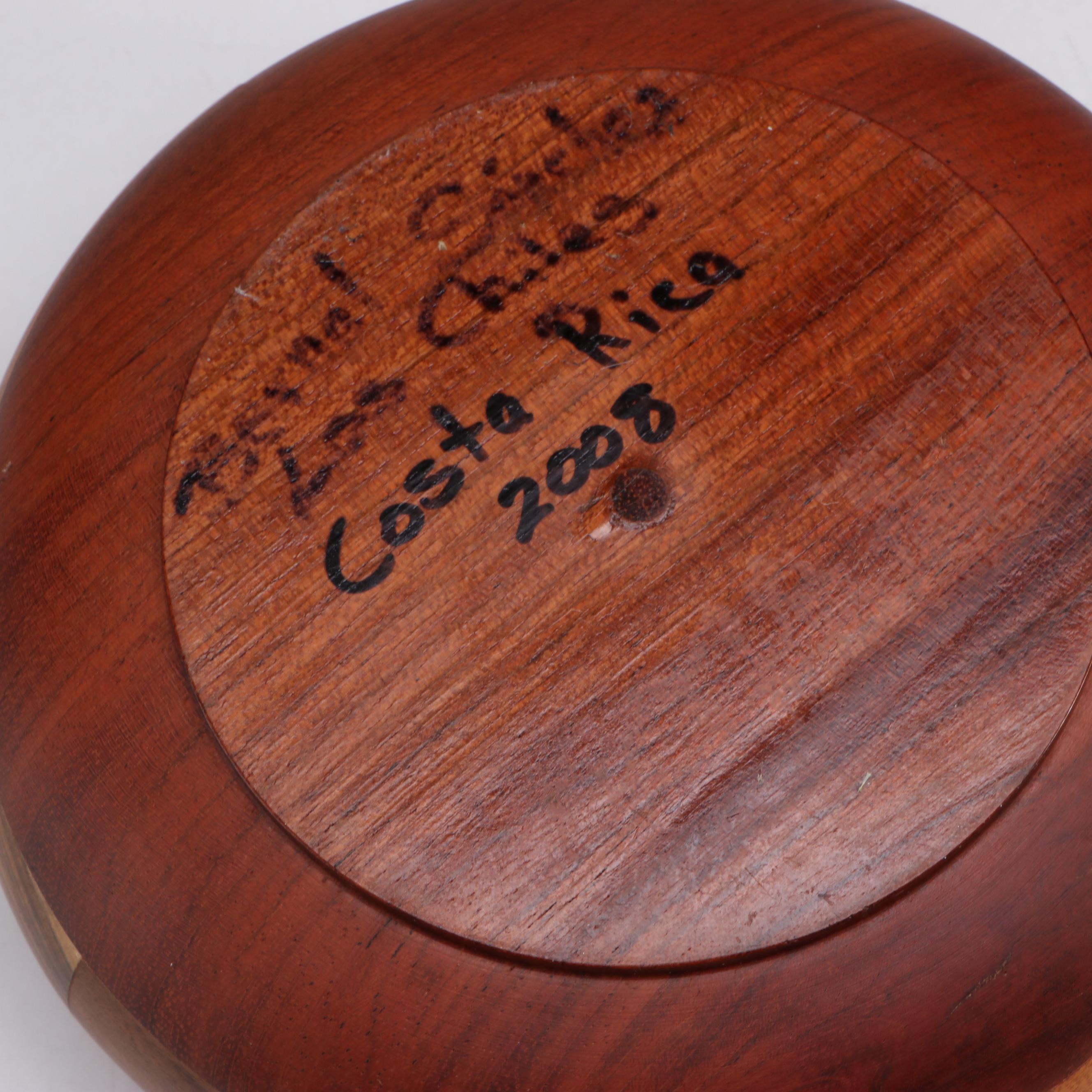 Carved Wood Wolf Scene & Turtle Figurines With Bernal Sanchez Carved Wood Bowl