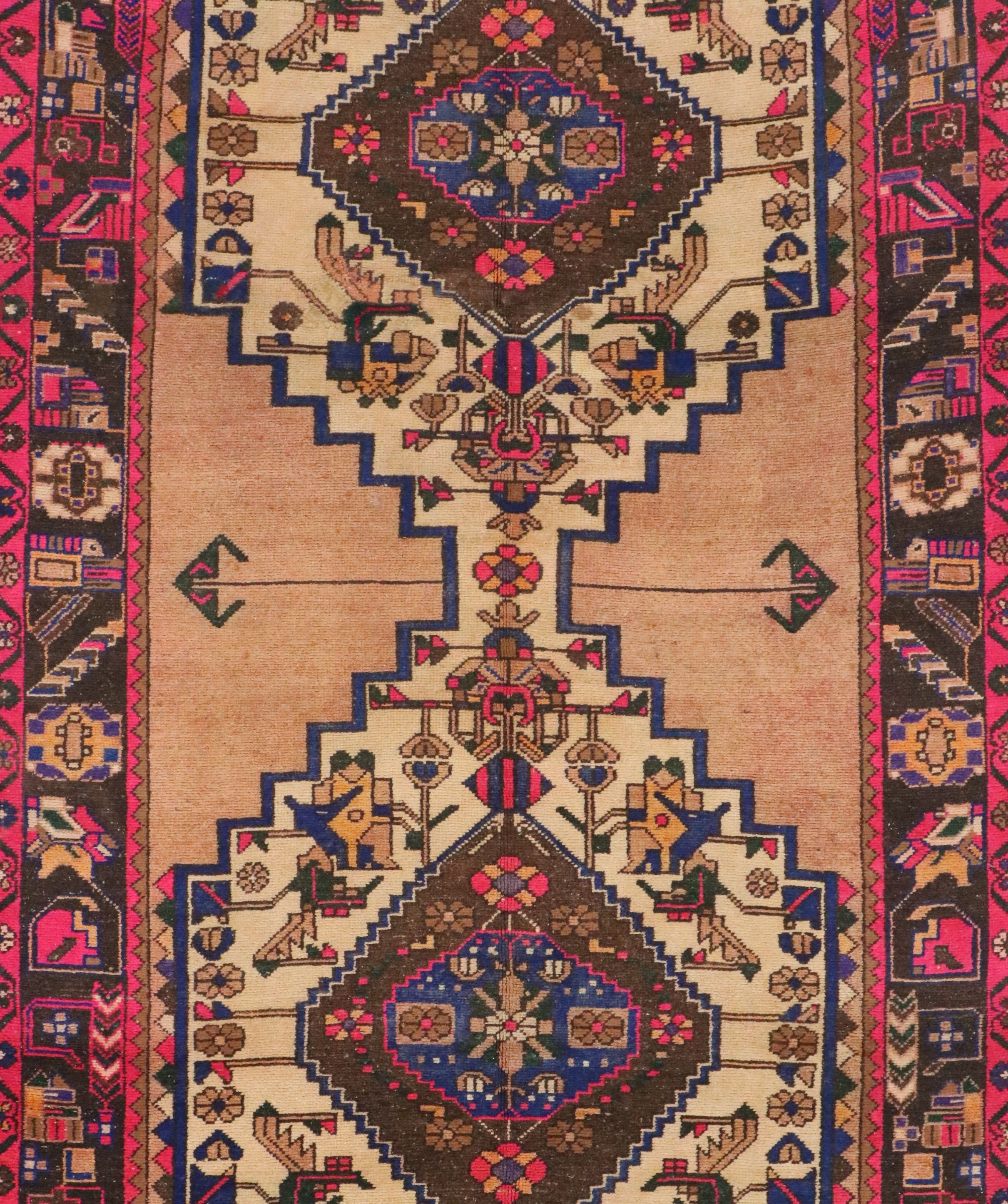 4'6 x 9'2 Hand-Knotted Persian Zanjan Area Rug
