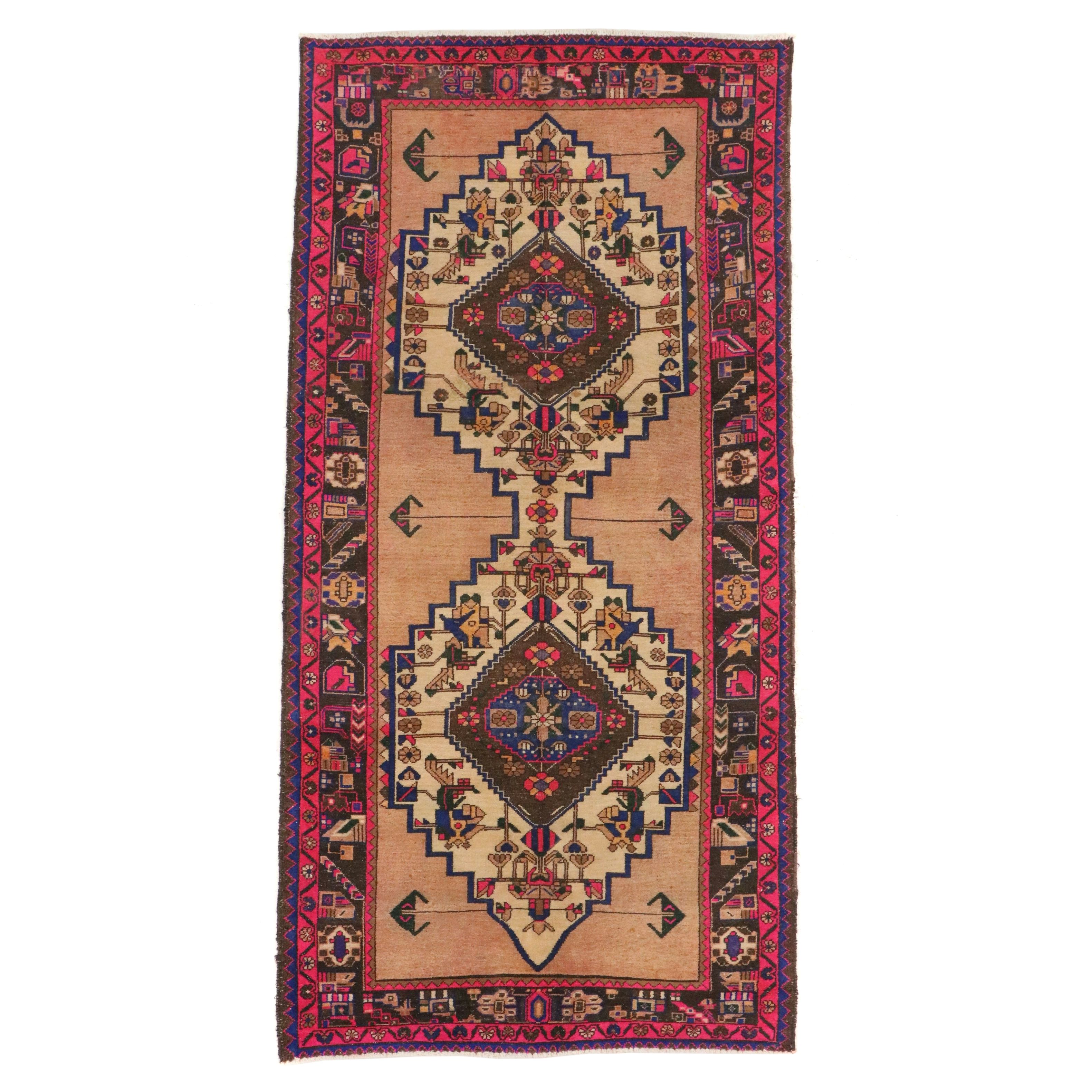 4'6 x 9'2 Hand-Knotted Persian Zanjan Area Rug