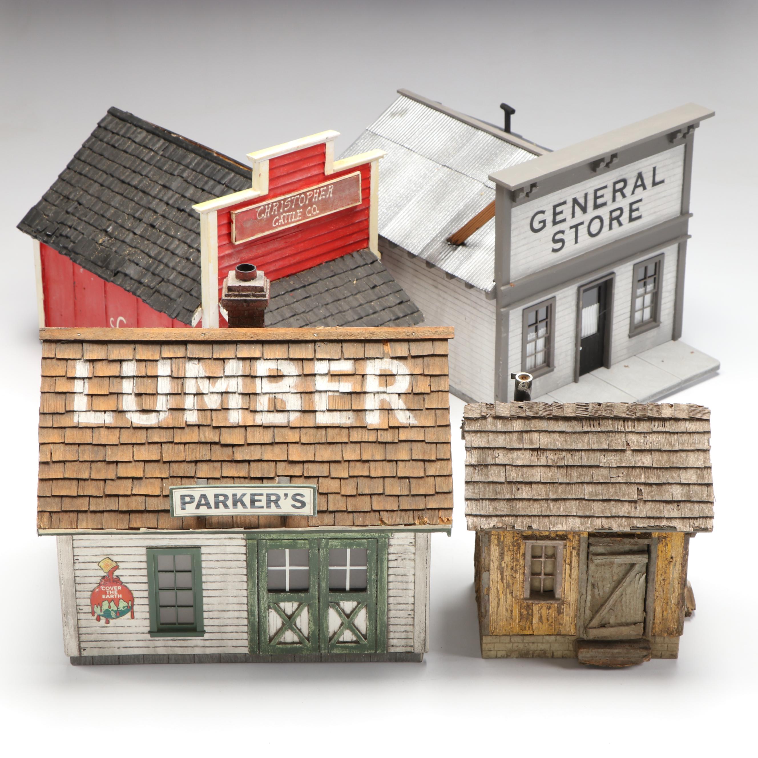 Handcrafted Wooden General Store, Lumber and More Train Track Buildings