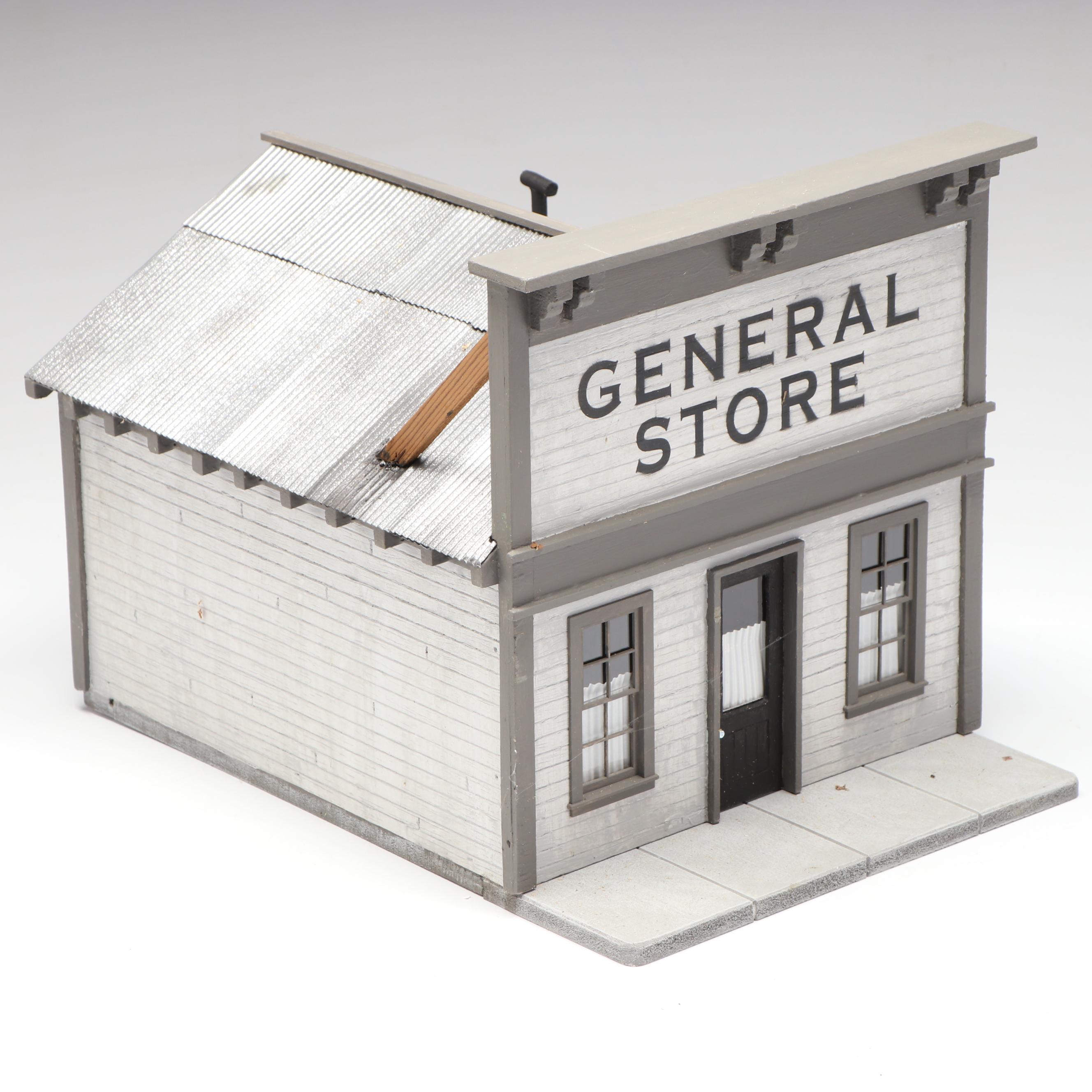 Handcrafted Wooden General Store, Lumber and More Train Track Buildings