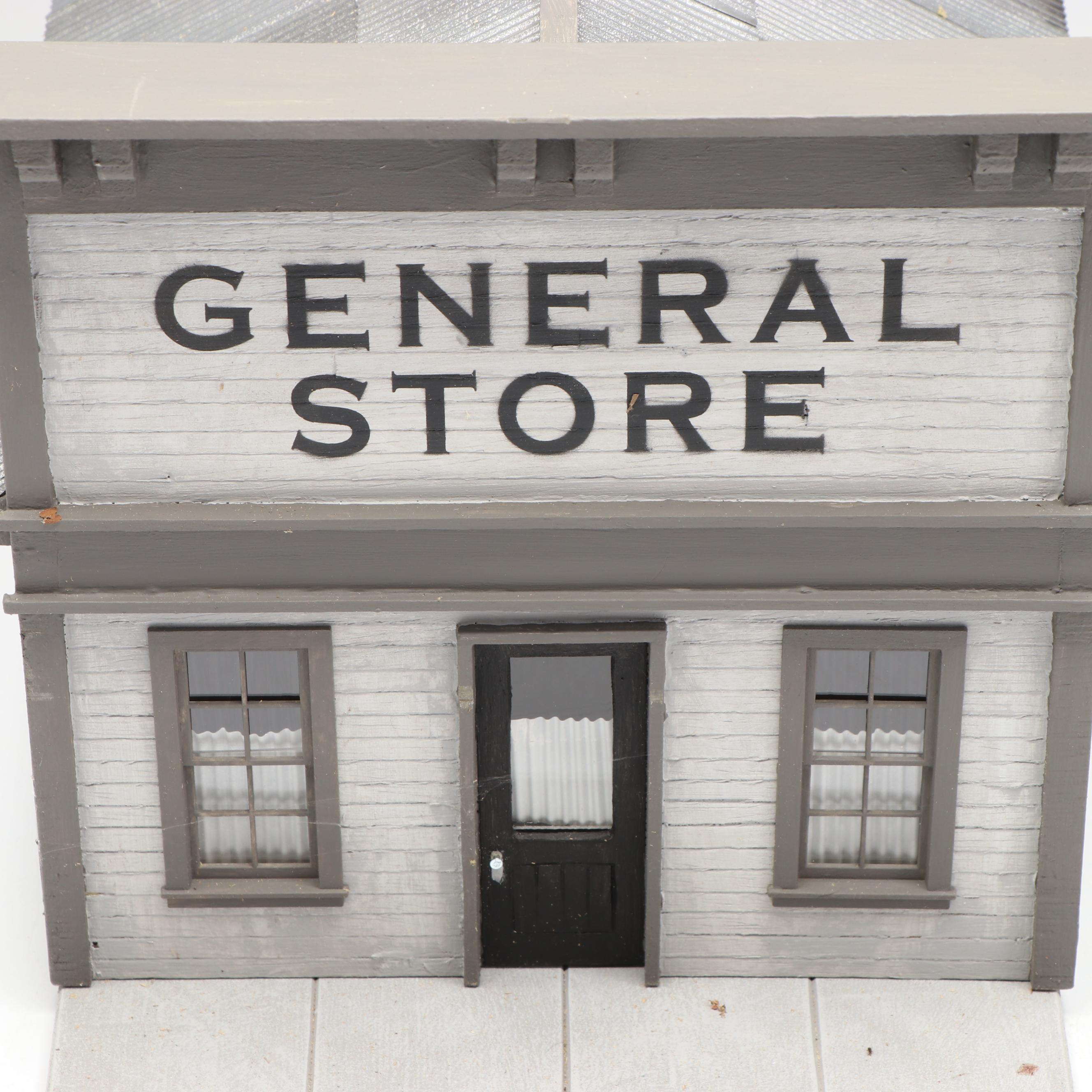 Handcrafted Wooden General Store, Lumber and More Train Track Buildings