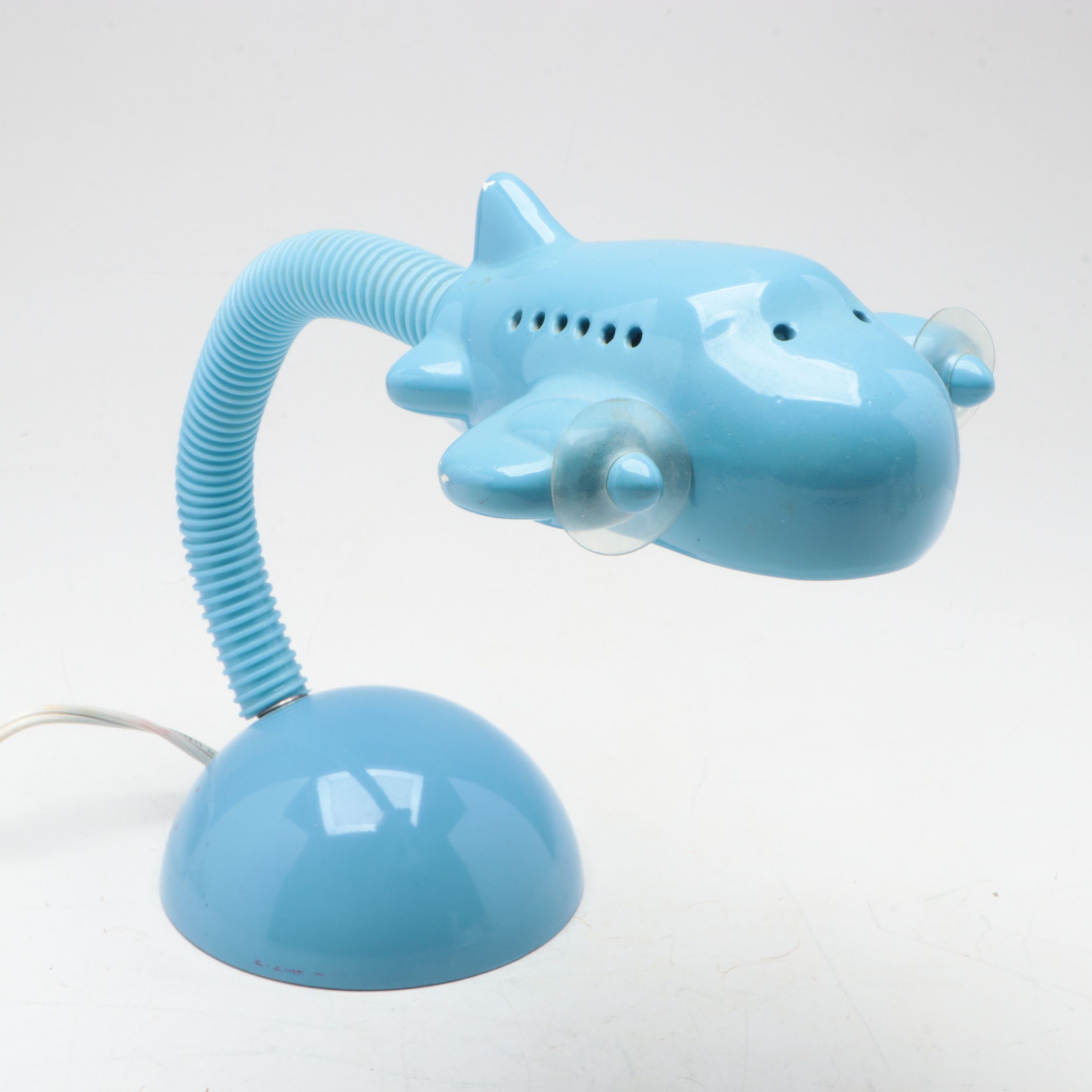 Airplane Desk Lamp with East Asian Ceramic Figurines, Mid to Late 20th Century