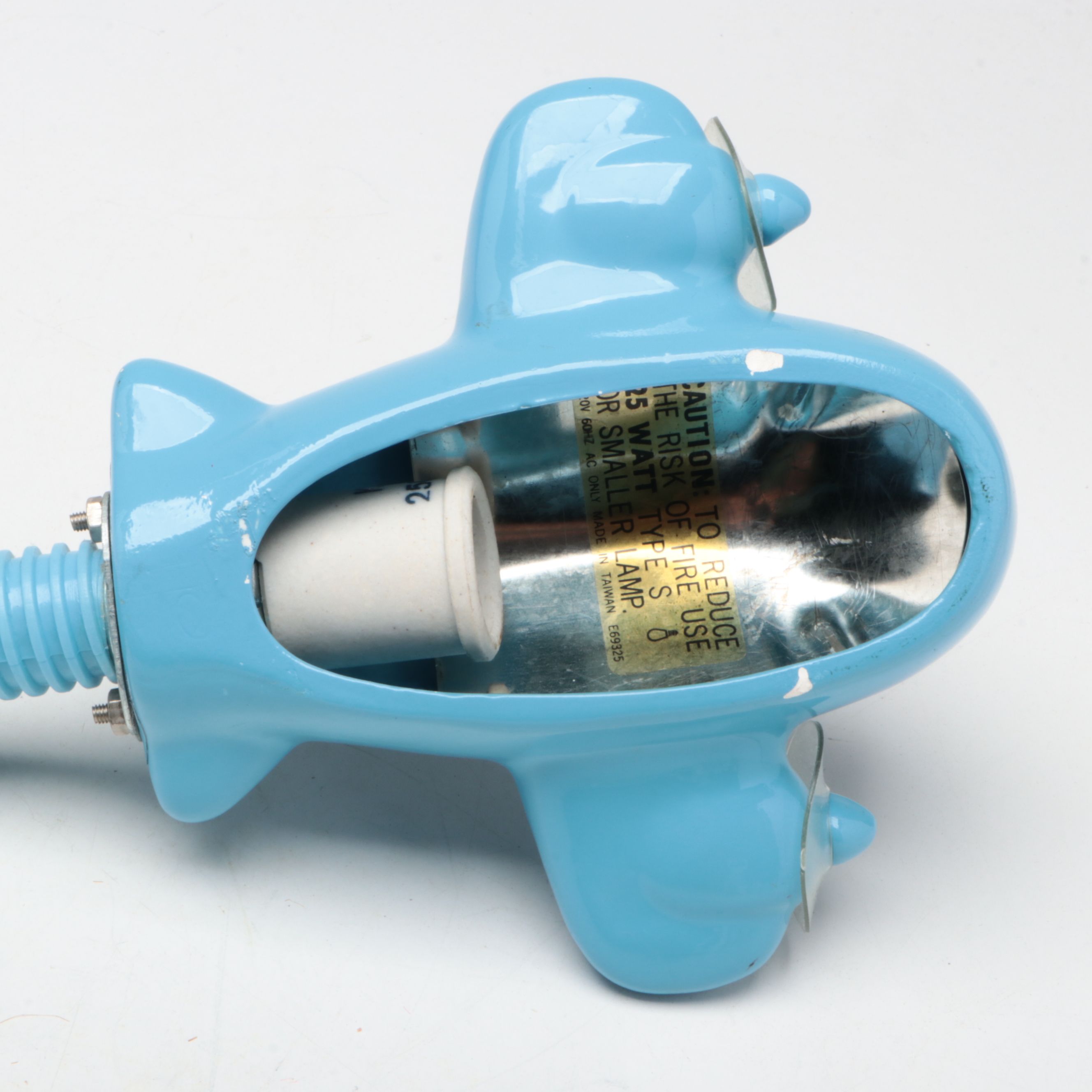 Airplane Desk Lamp with East Asian Ceramic Figurines, Mid to Late 20th Century