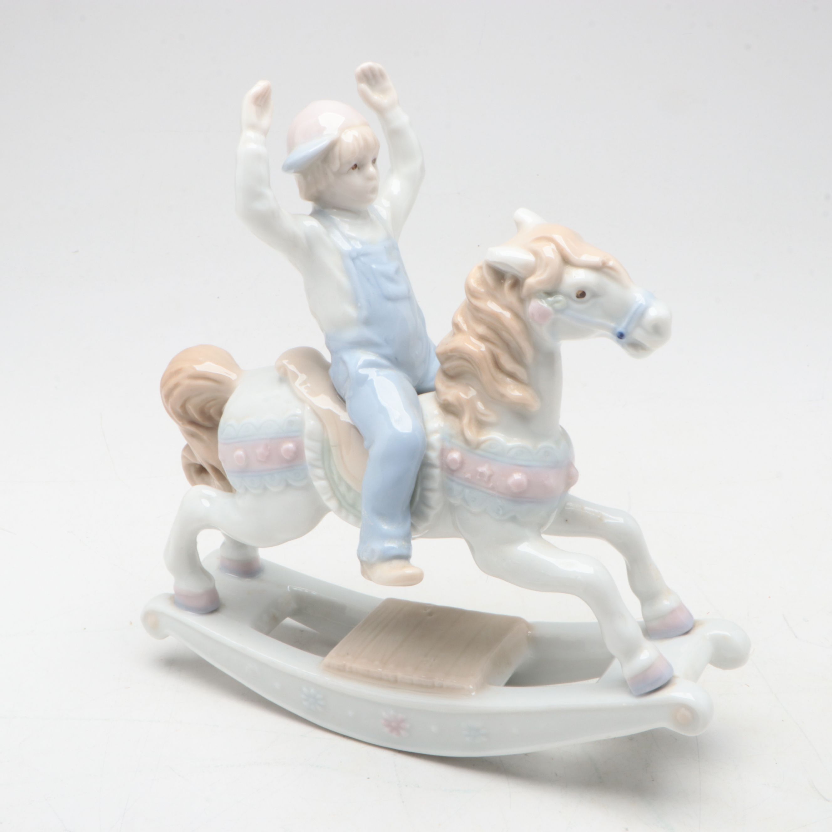 Airplane Desk Lamp with East Asian Ceramic Figurines, Mid to Late 20th Century