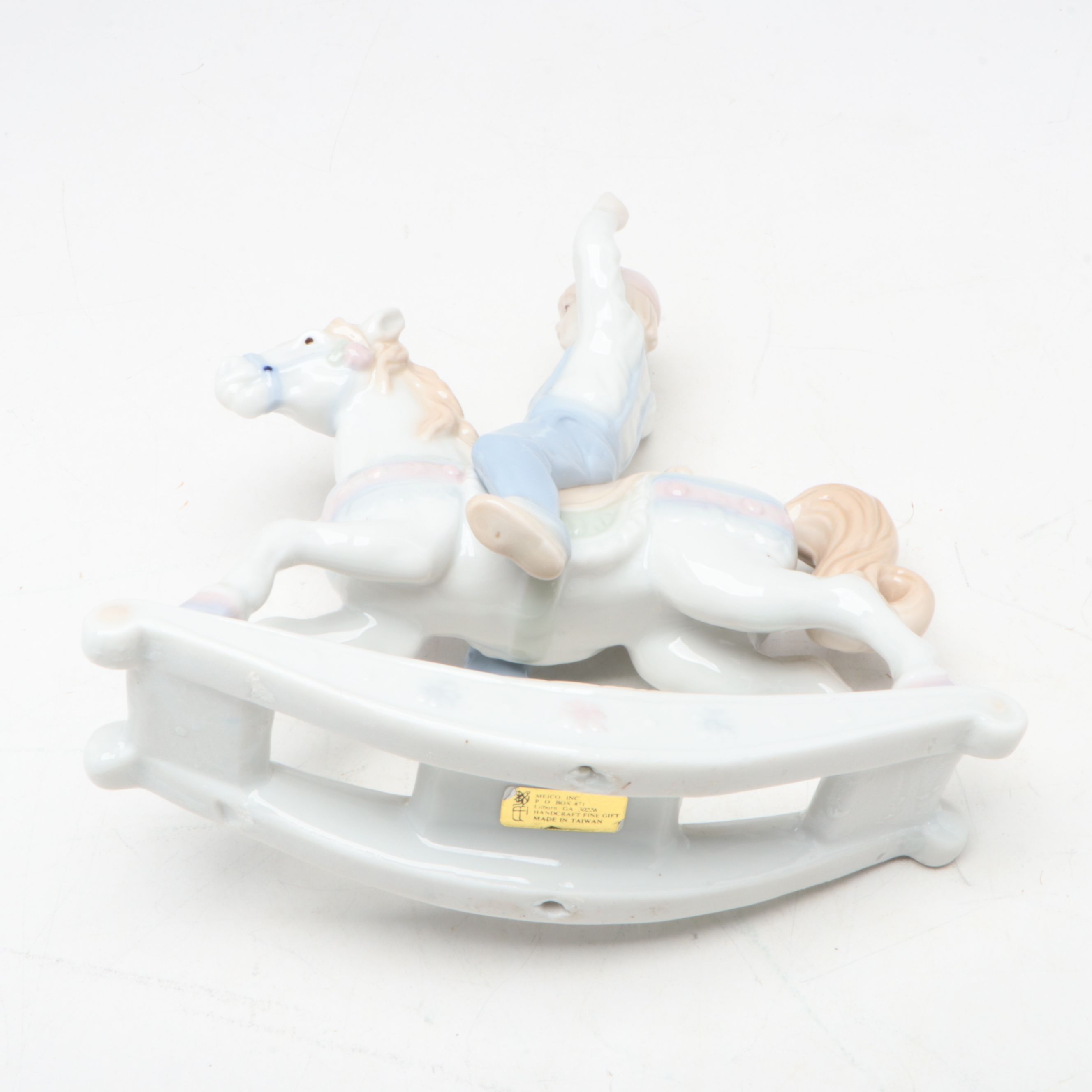 Airplane Desk Lamp with East Asian Ceramic Figurines, Mid to Late 20th Century