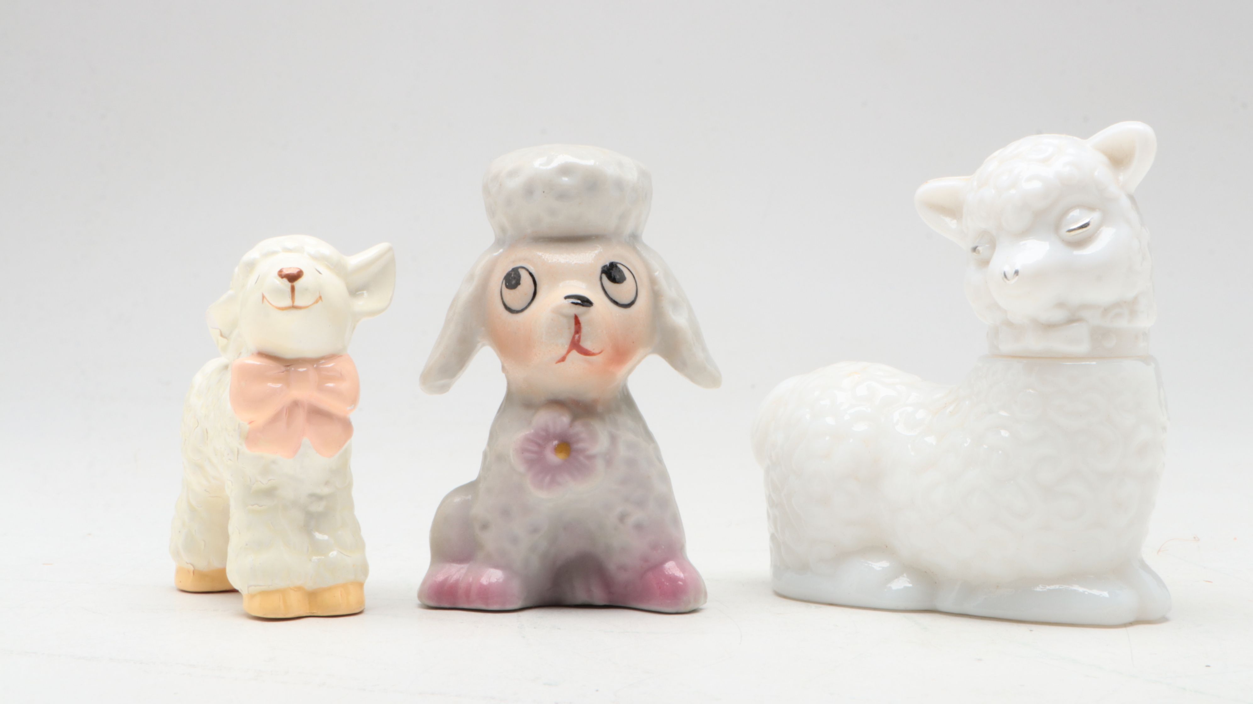 Airplane Desk Lamp with East Asian Ceramic Figurines, Mid to Late 20th Century