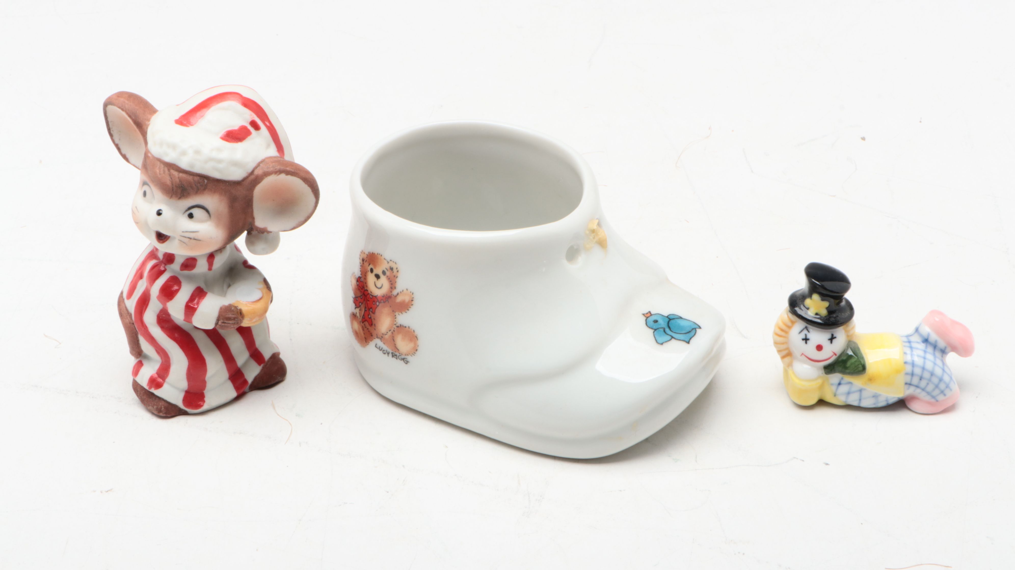 Airplane Desk Lamp with East Asian Ceramic Figurines, Mid to Late 20th Century