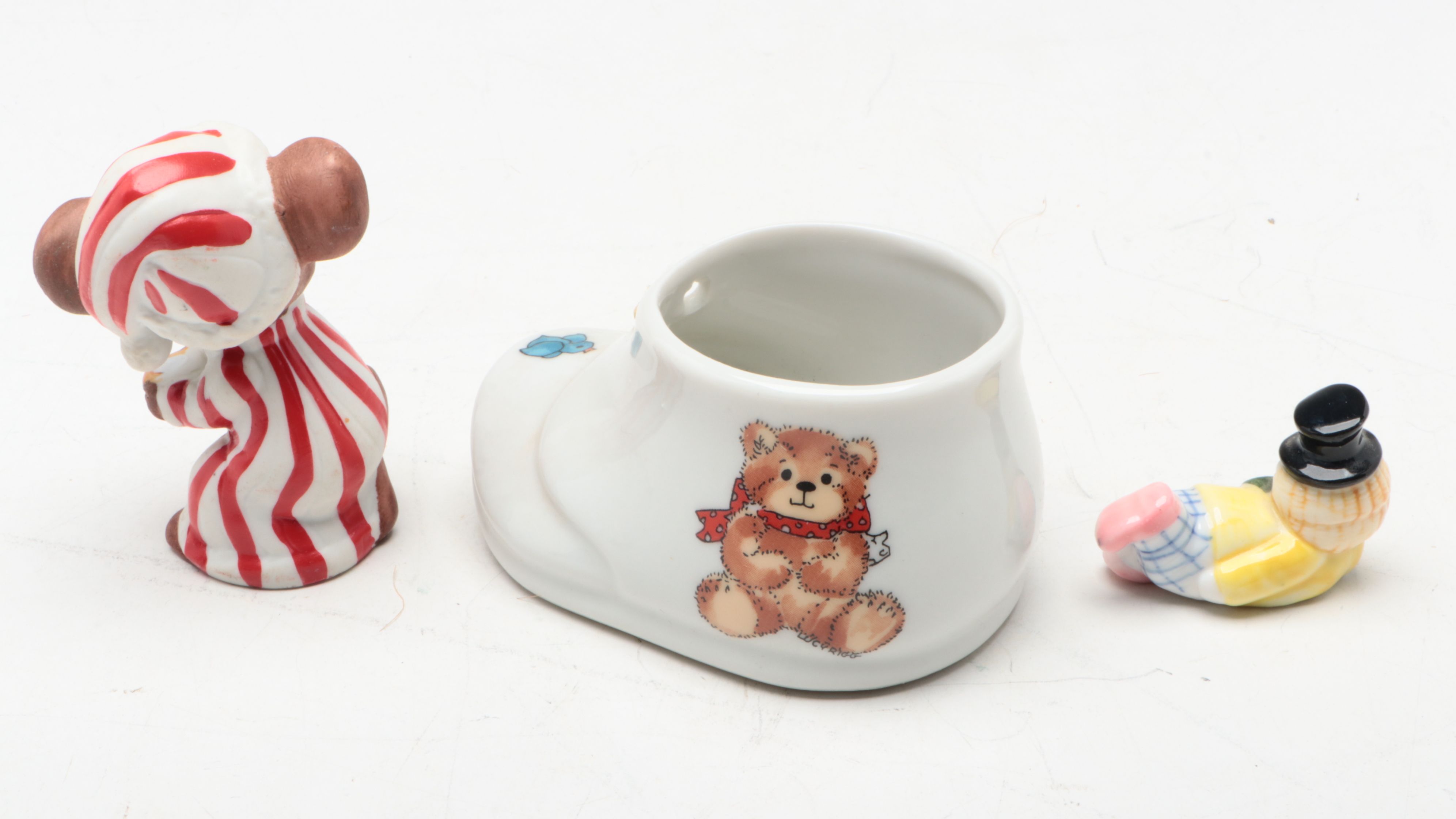 Airplane Desk Lamp with East Asian Ceramic Figurines, Mid to Late 20th Century