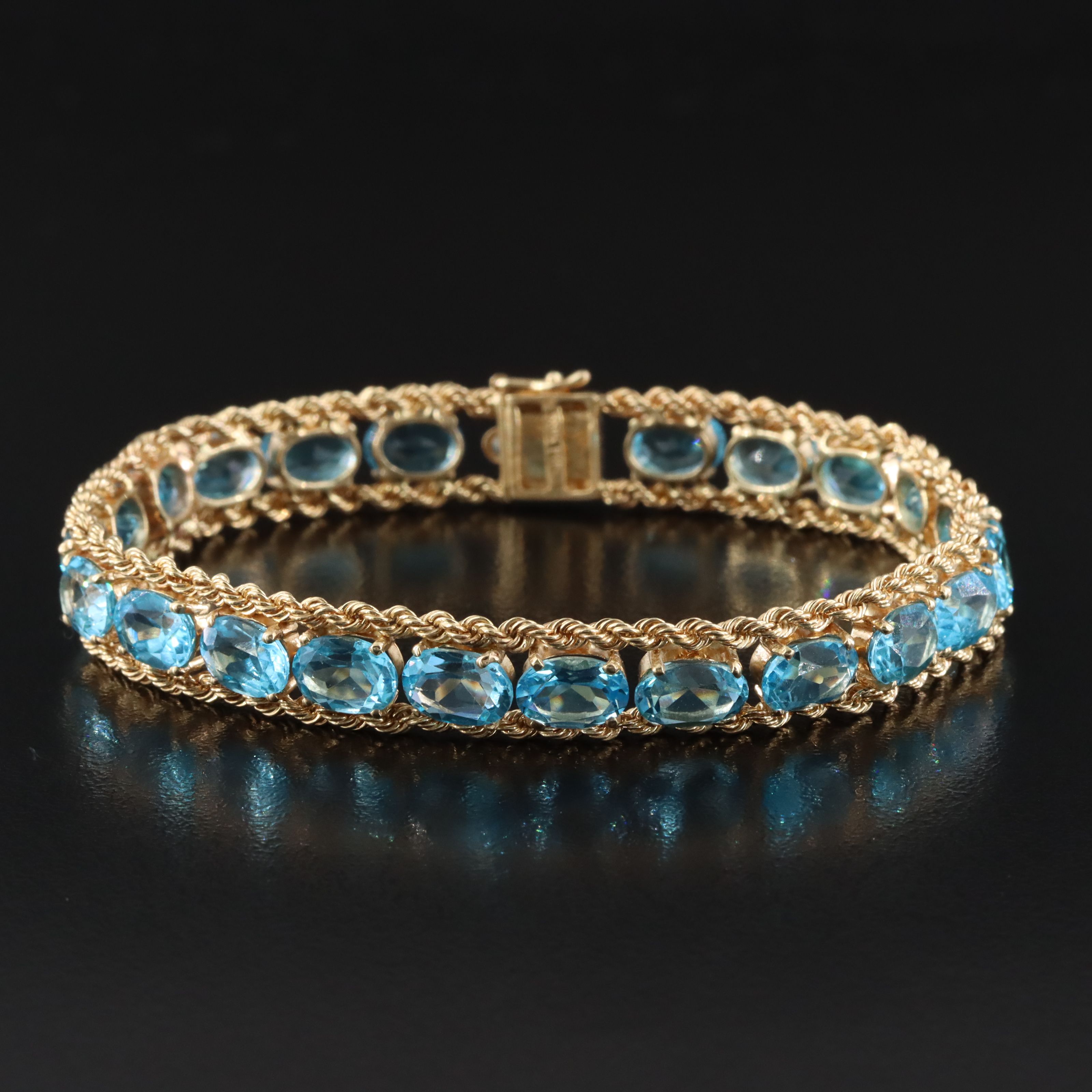 14K Topaz Tennis Bracelet