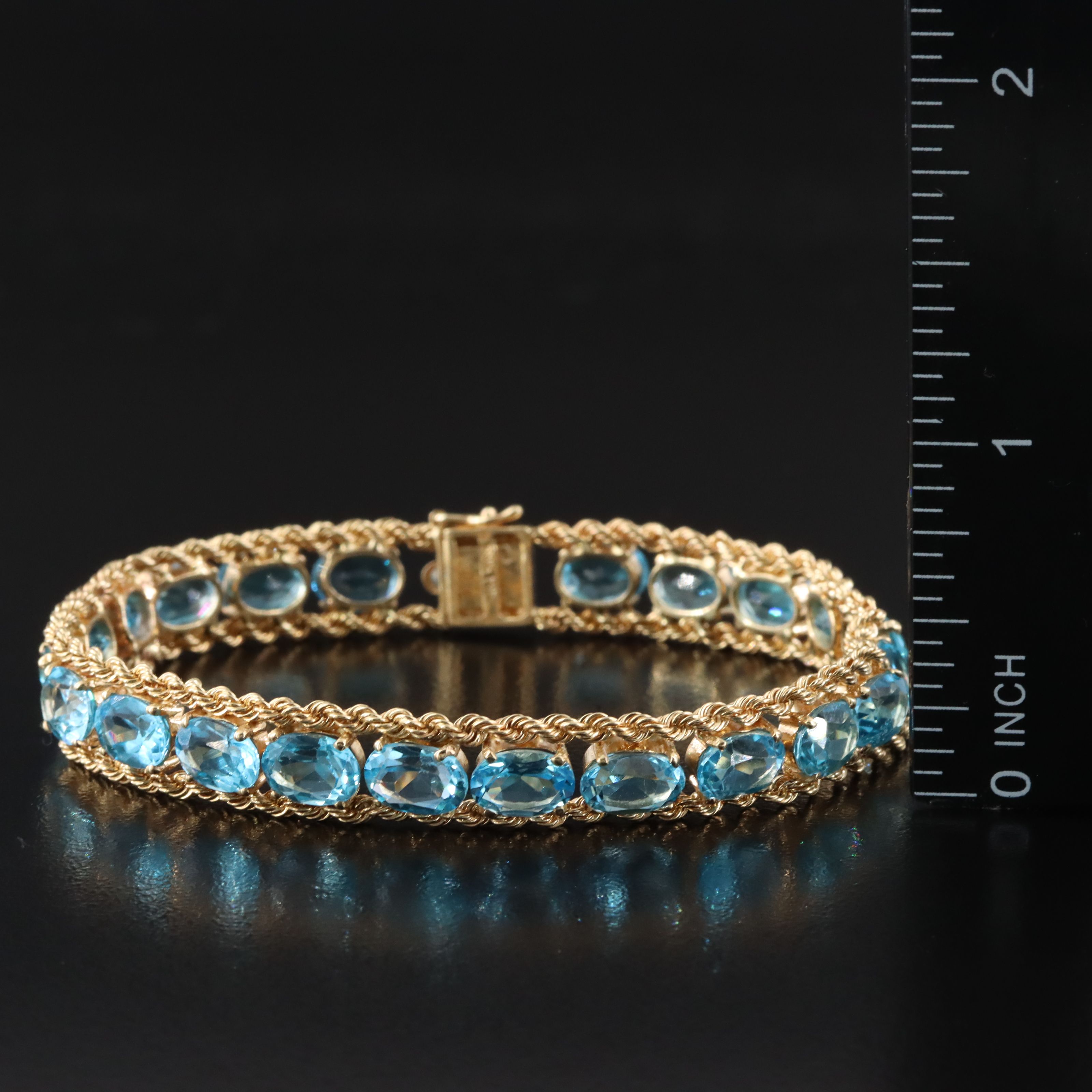 14K Topaz Tennis Bracelet