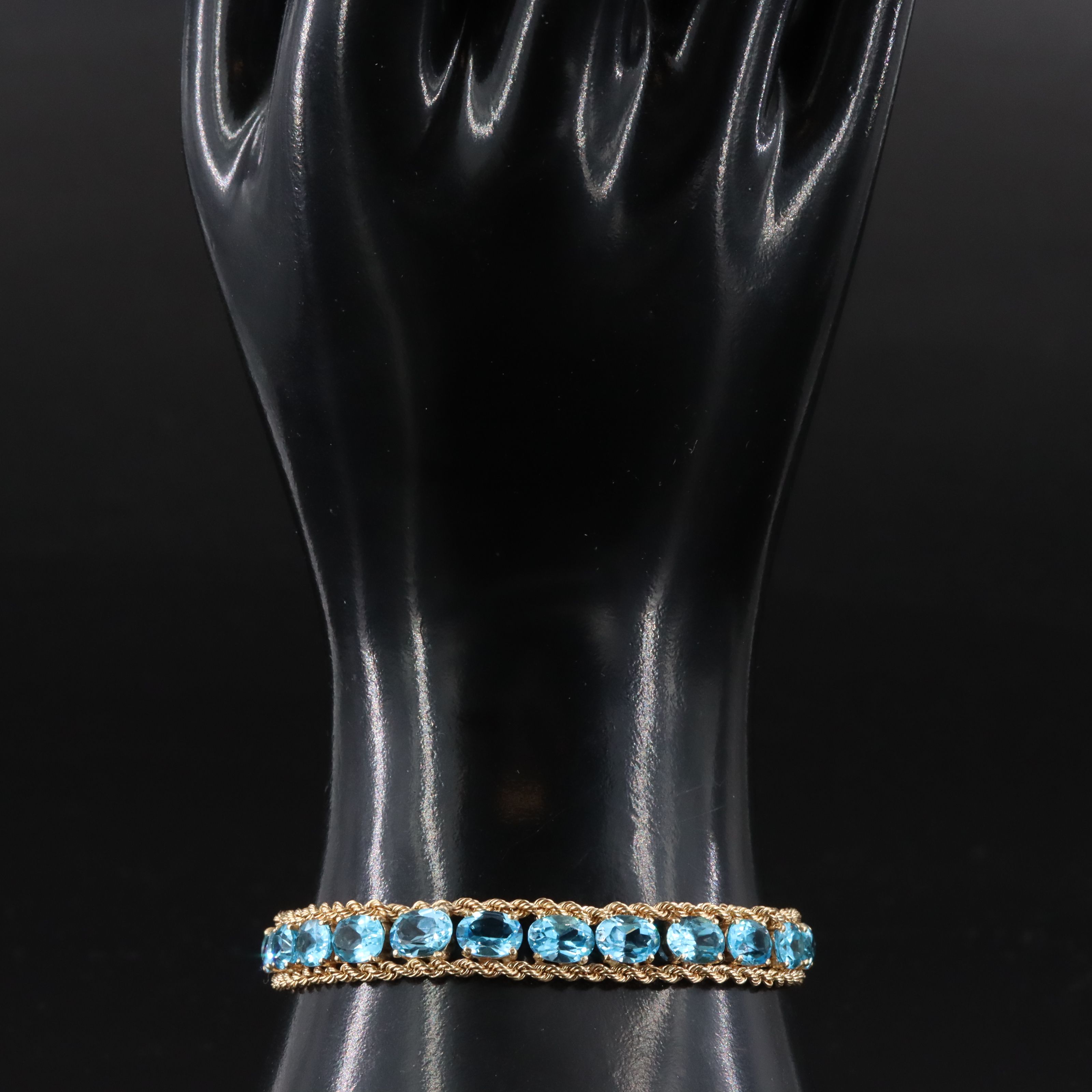 14K Topaz Tennis Bracelet