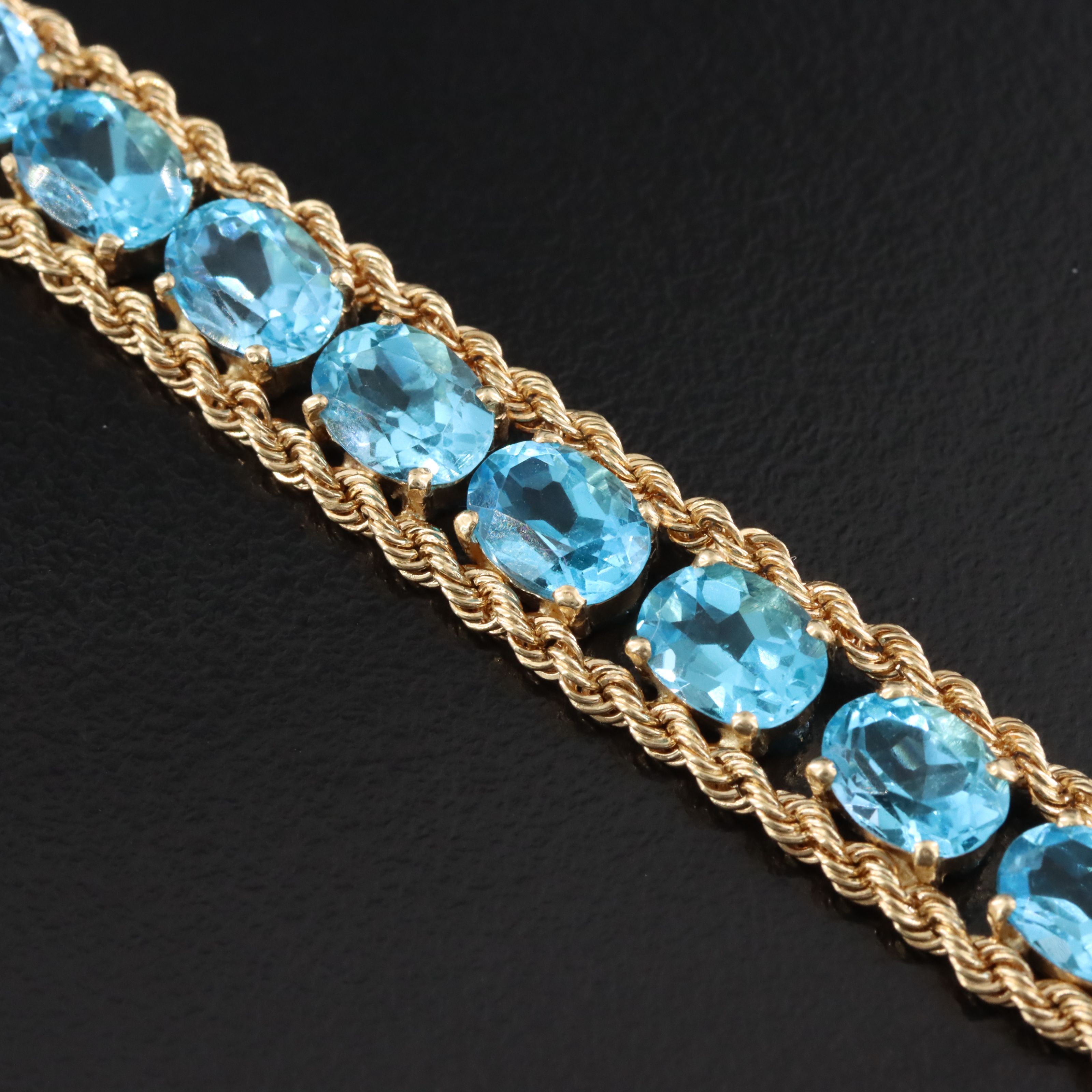 14K Topaz Tennis Bracelet