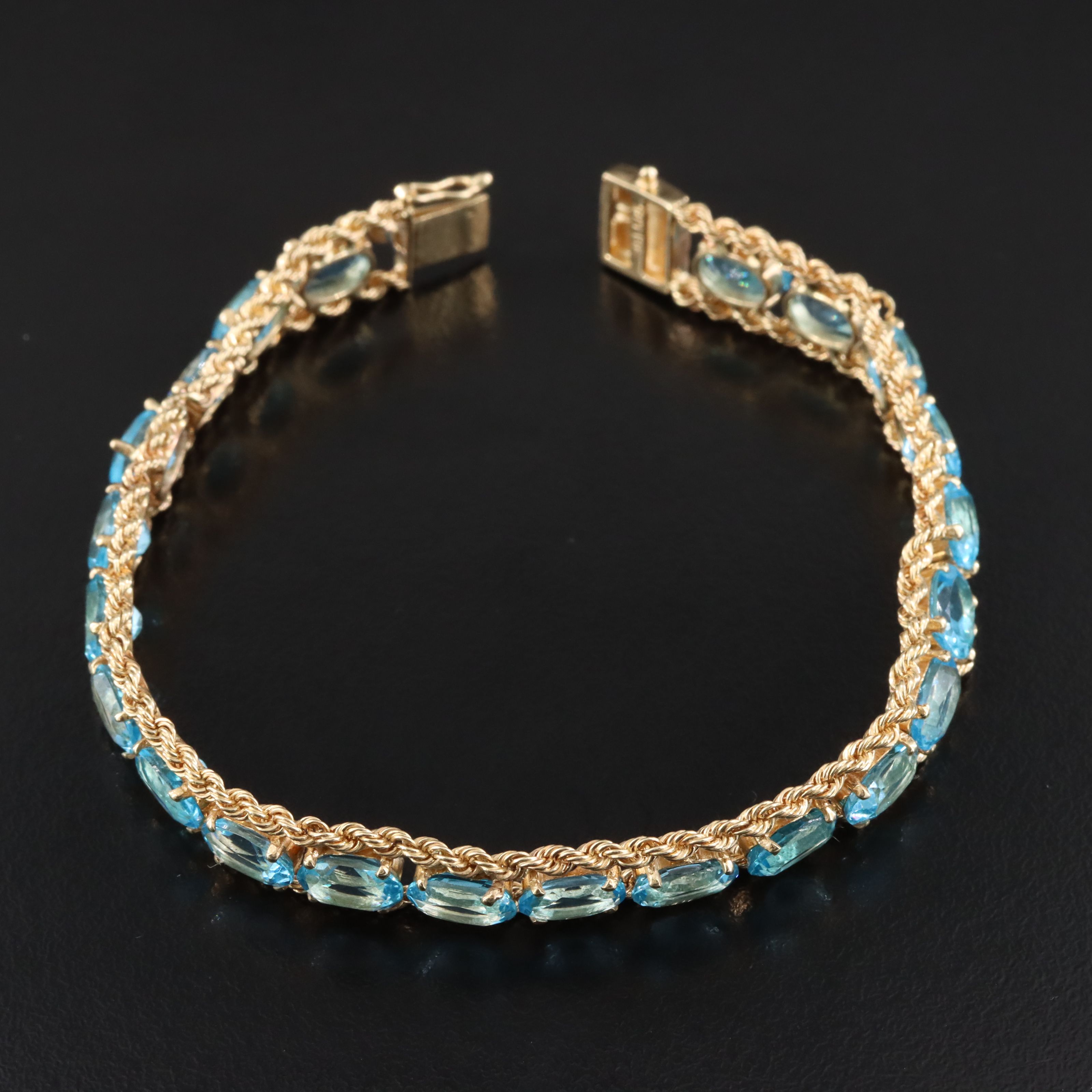 14K Topaz Tennis Bracelet