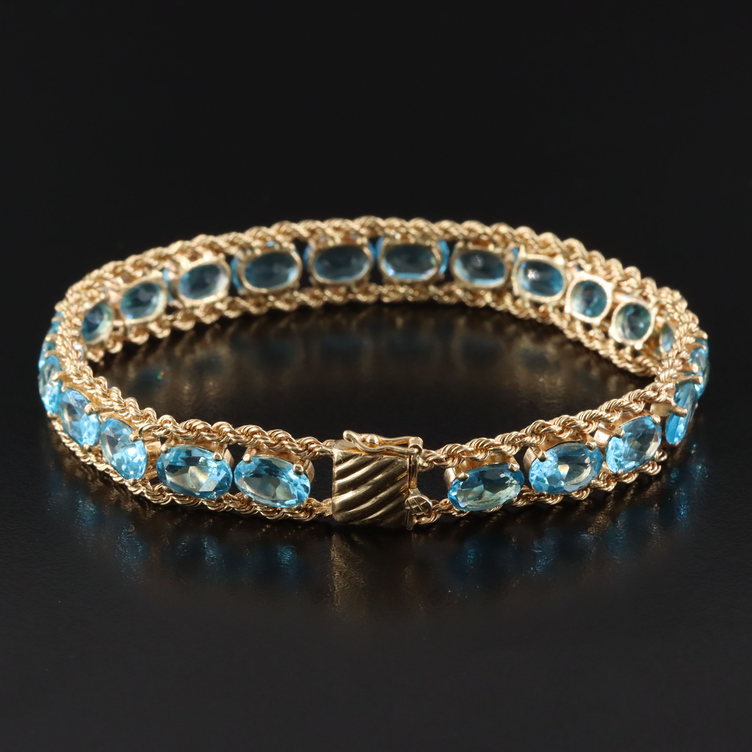 14K Topaz Tennis Bracelet
