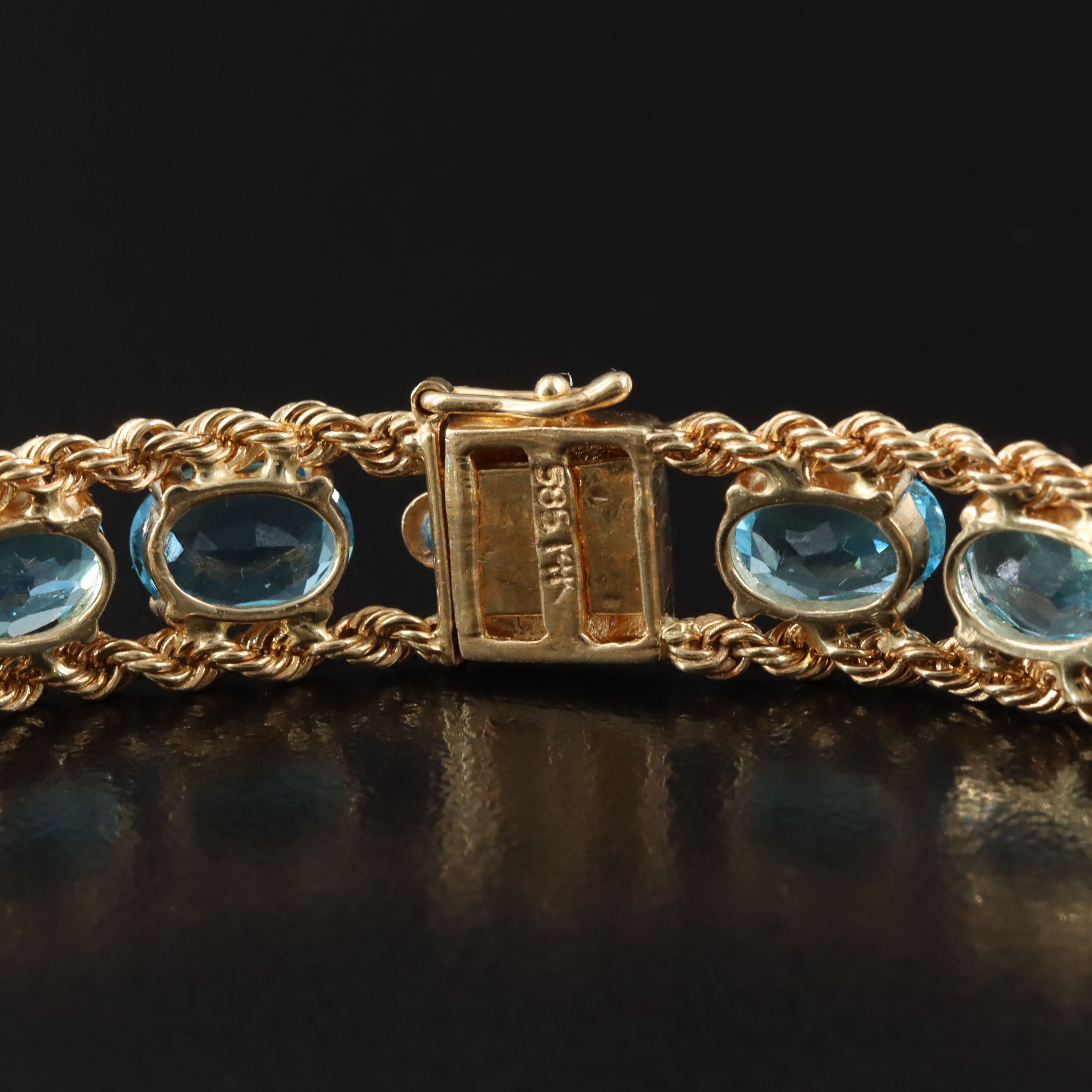 14K Topaz Tennis Bracelet