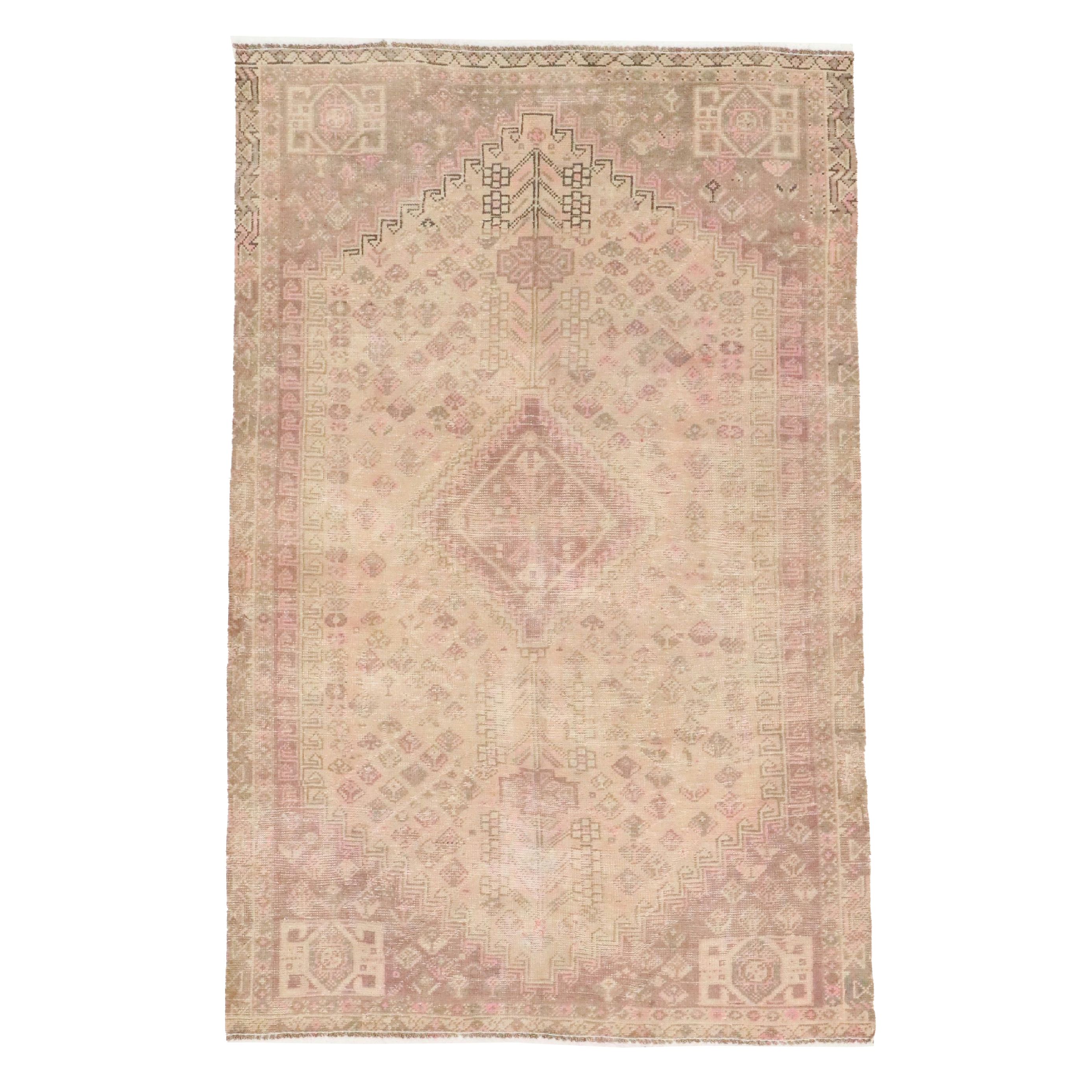 4'9 x 7'6 Hand-Knotted Persian Qashqai Area Rug