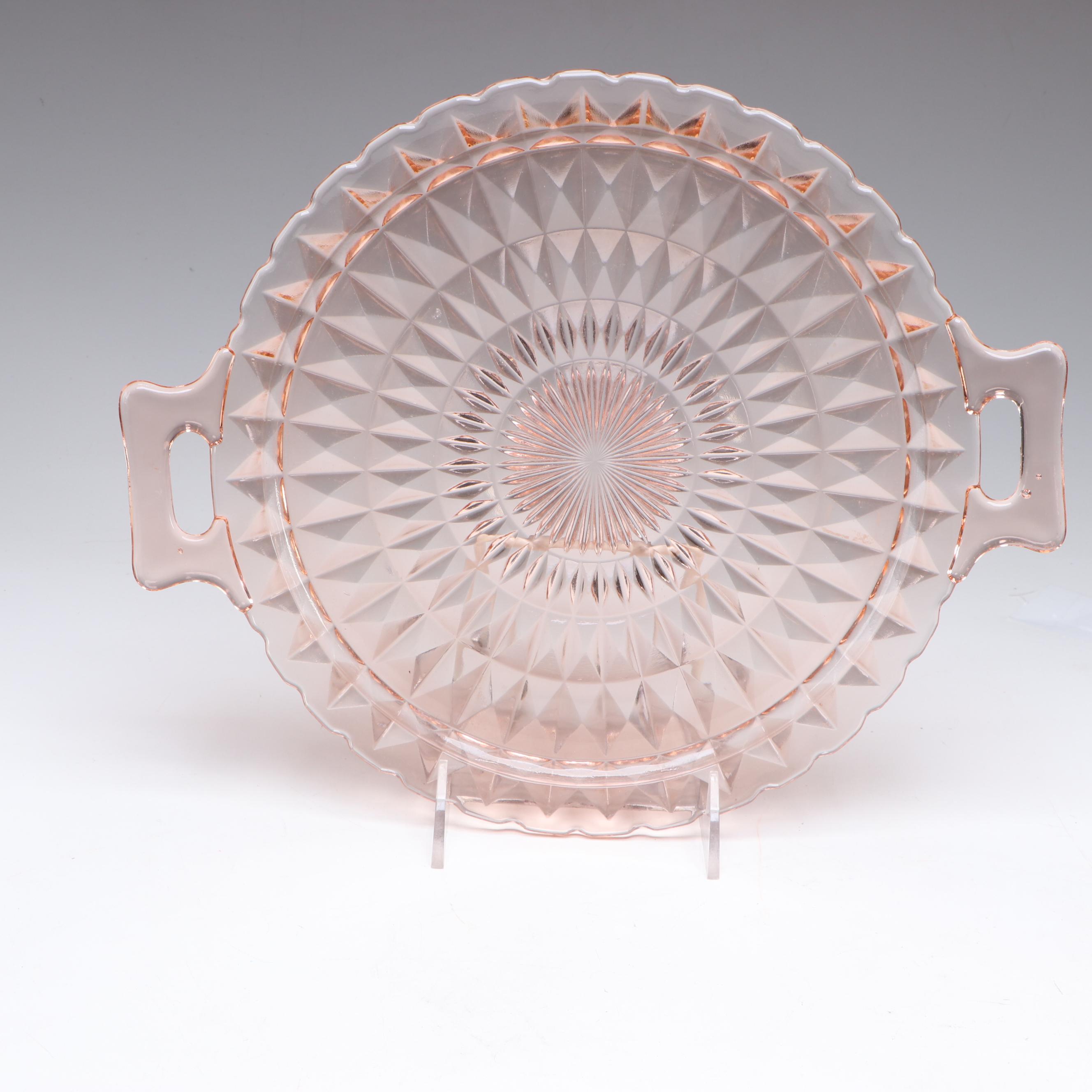 Anchor Hocking "Manhattan" Biscuit Jar with Other Pink Depression Glass