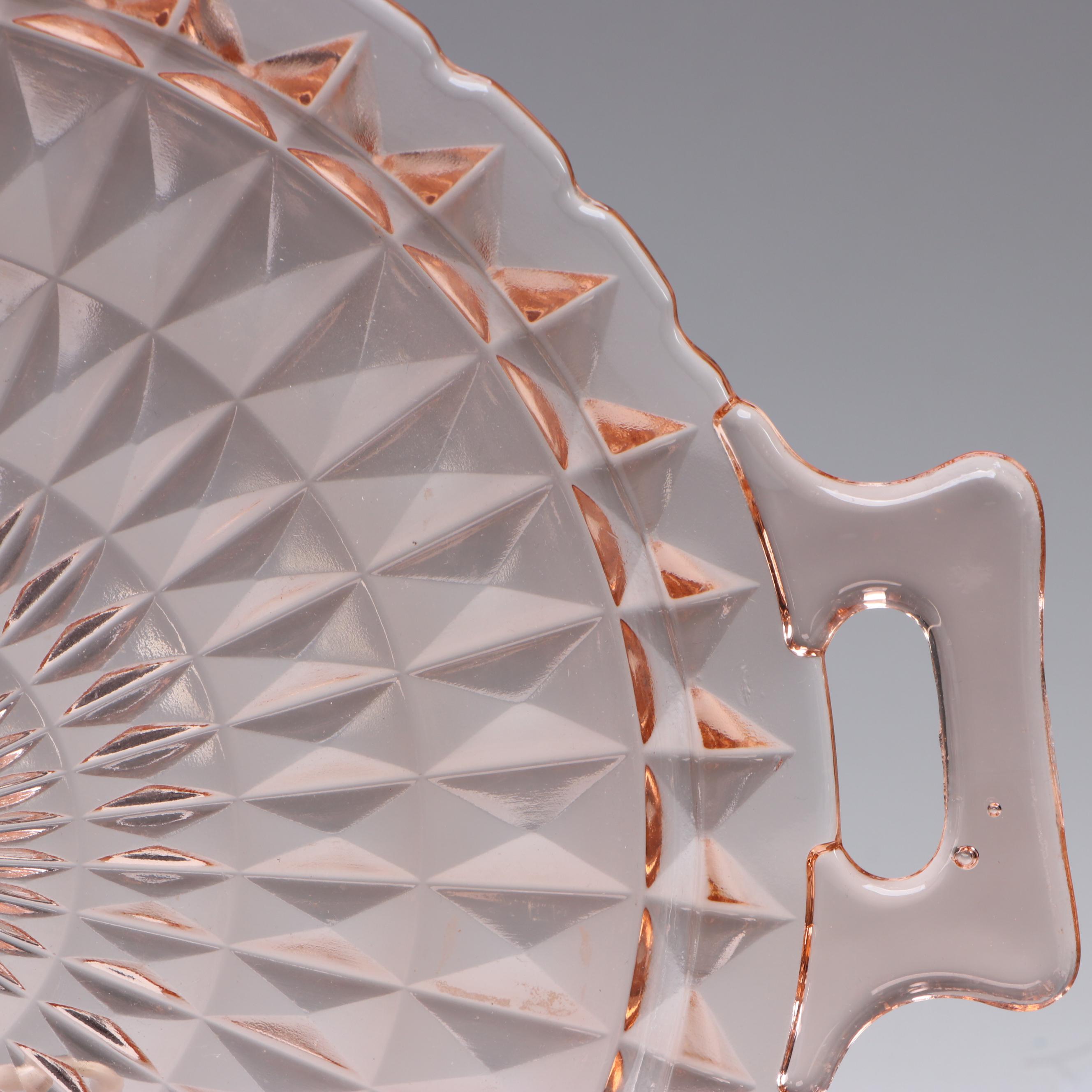 Anchor Hocking "Manhattan" Biscuit Jar with Other Pink Depression Glass