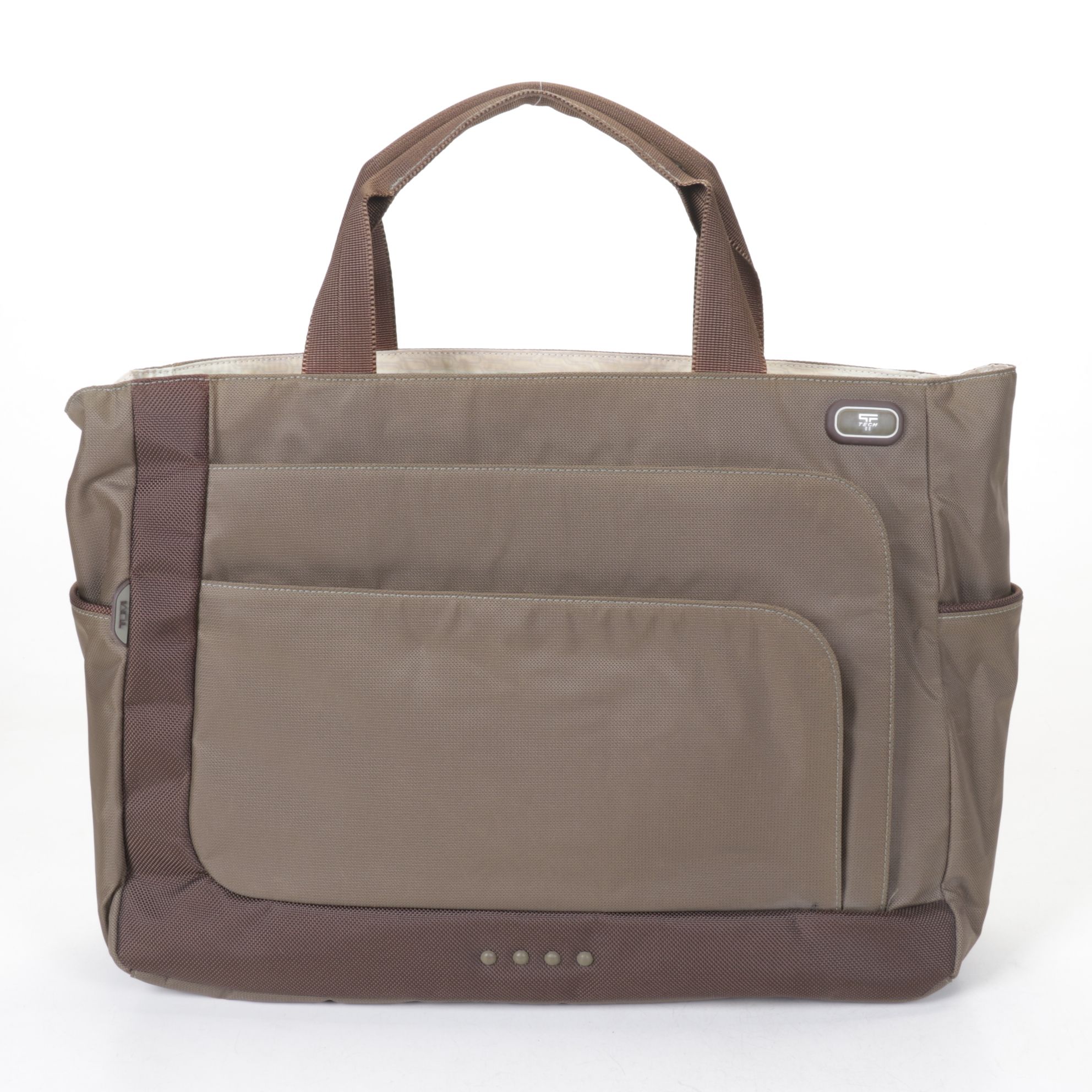 Tumi T-Tech Army Green Nylon Tote with Mandarina Duck Blue Zip Tote