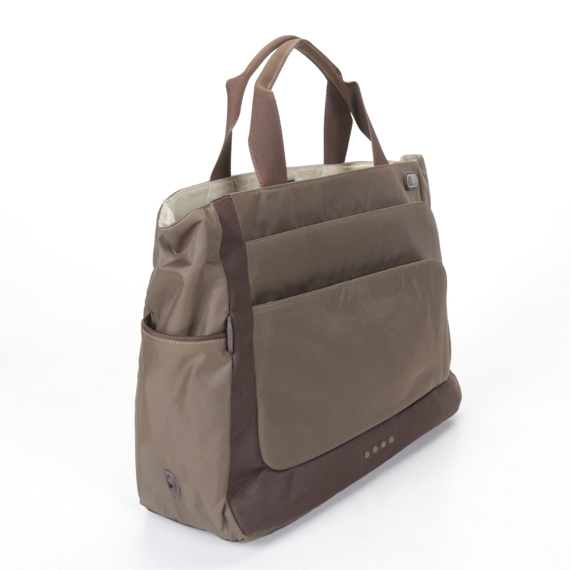 Tumi T-Tech Army Green Nylon Tote with Mandarina Duck Blue Zip Tote