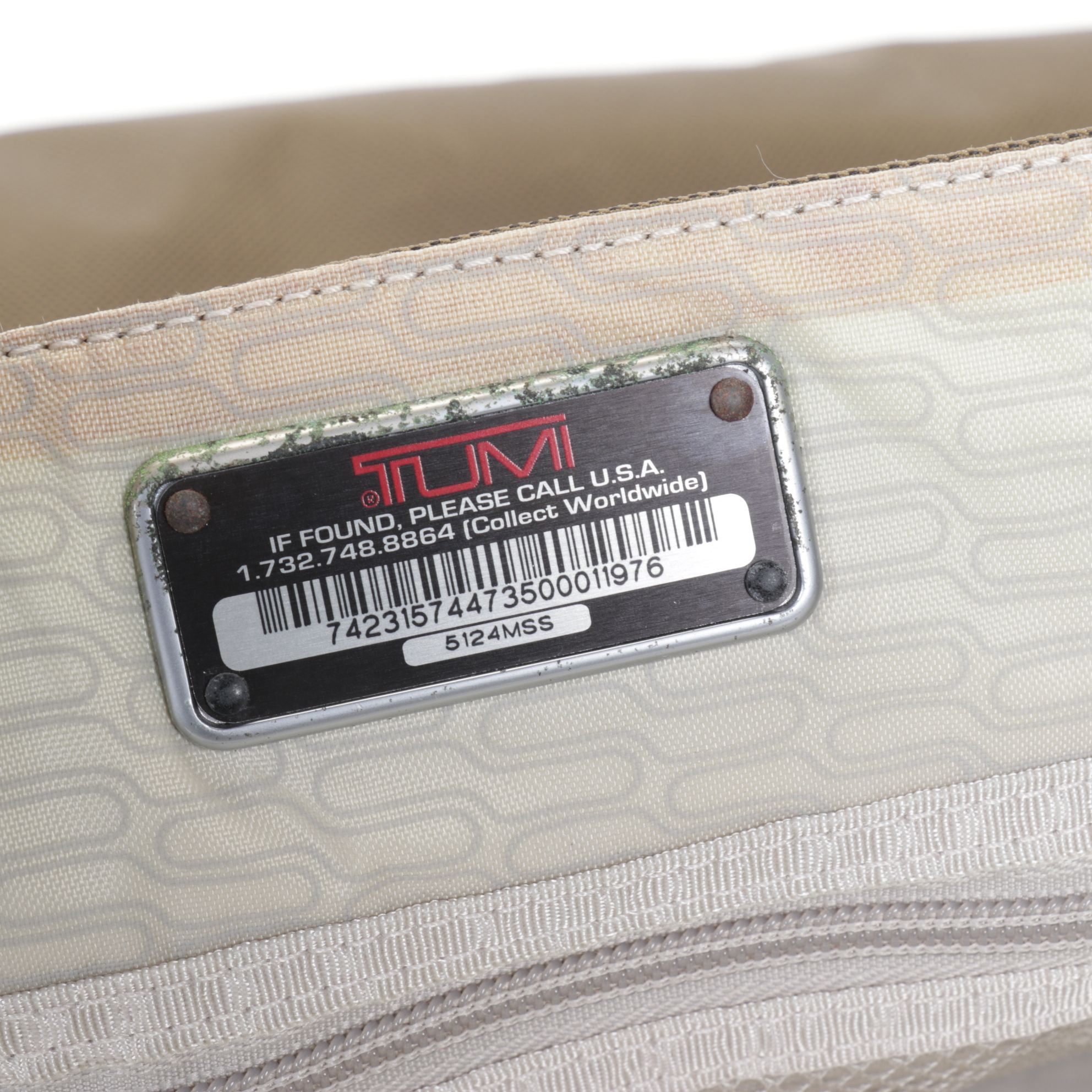 Tumi T-Tech Army Green Nylon Tote with Mandarina Duck Blue Zip Tote