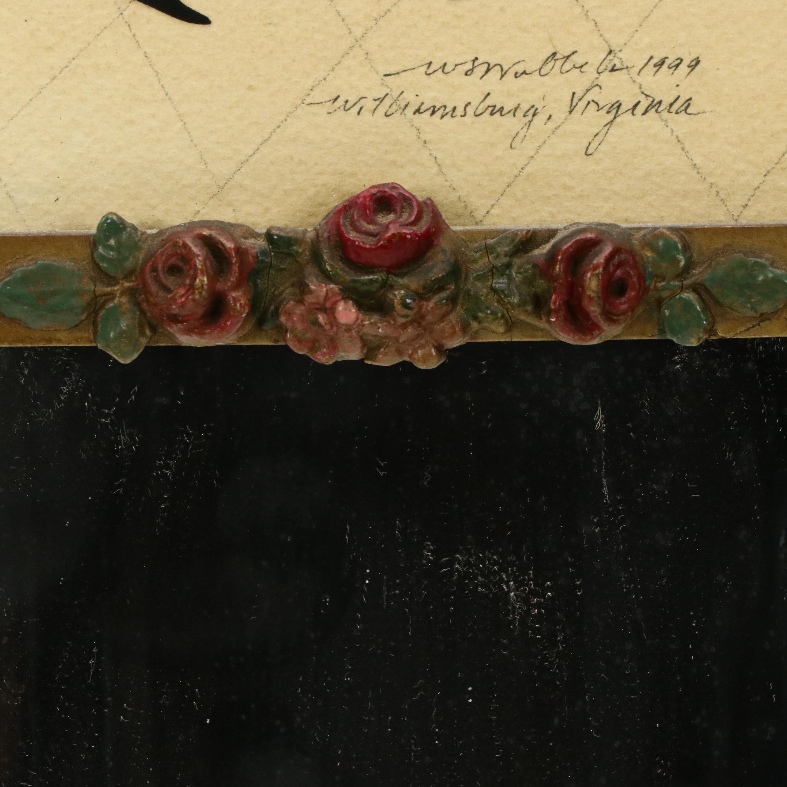 Wendy Schultz Wubbels Paper Silhouette Art of Women and Couple Framed in Mirror