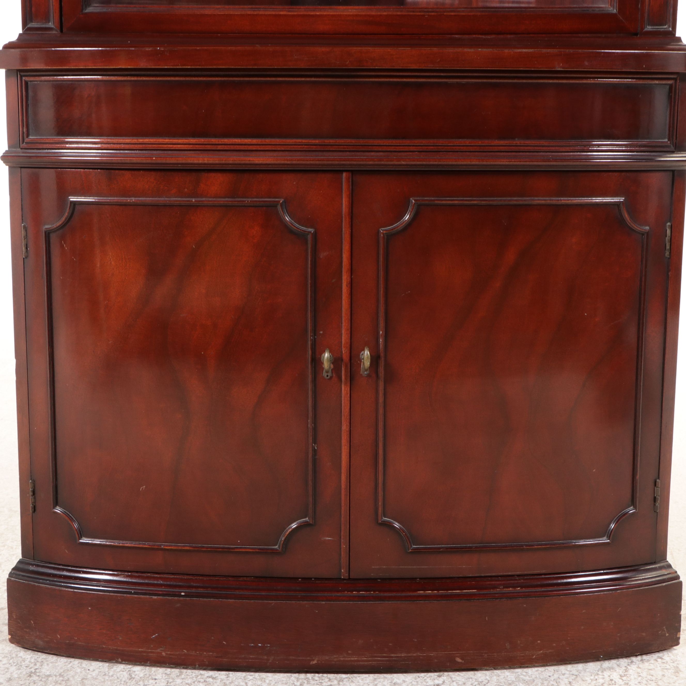 Hepplewhite Style Mahogany Domed Corner Cupboard