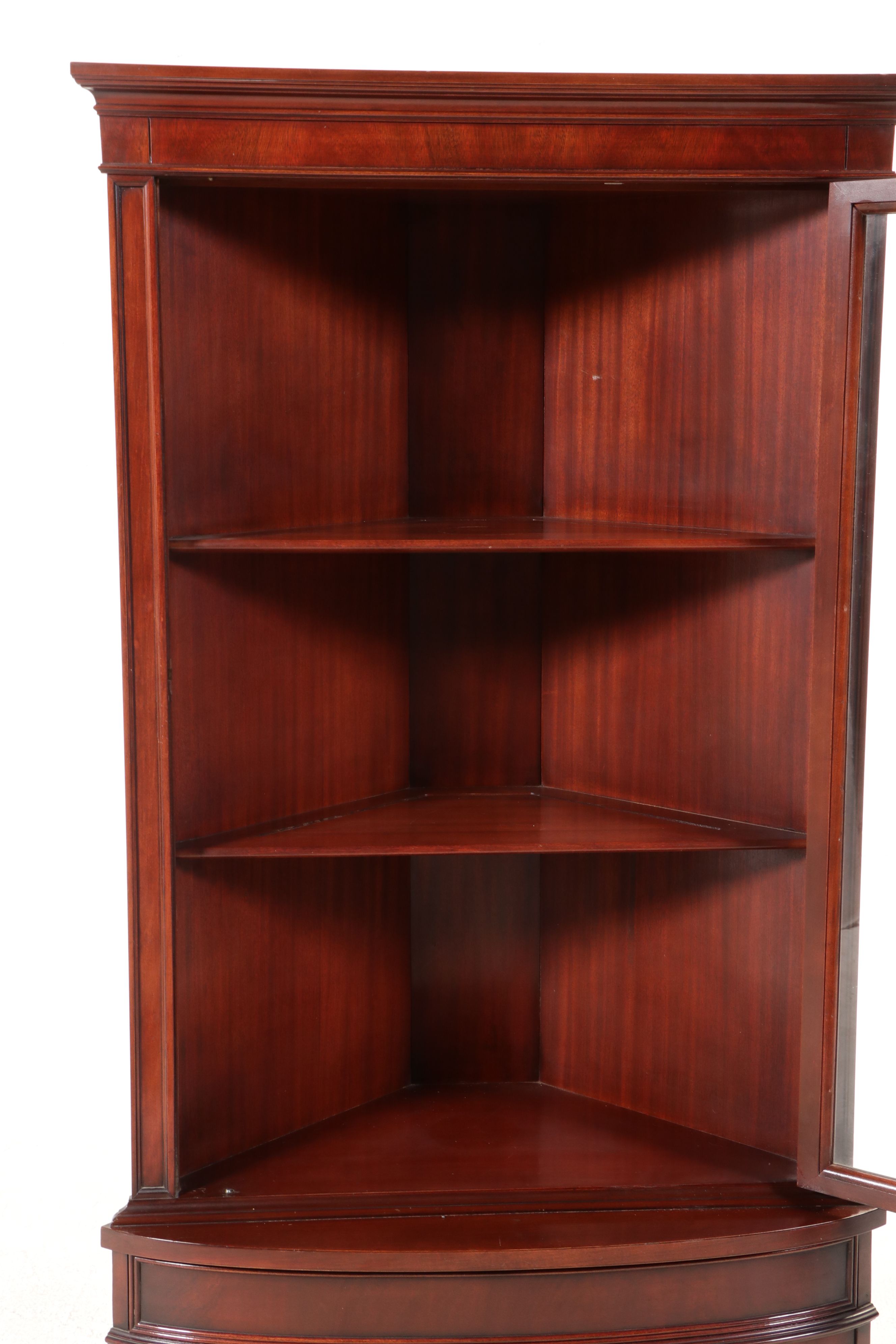 Hepplewhite Style Mahogany Domed Corner Cupboard