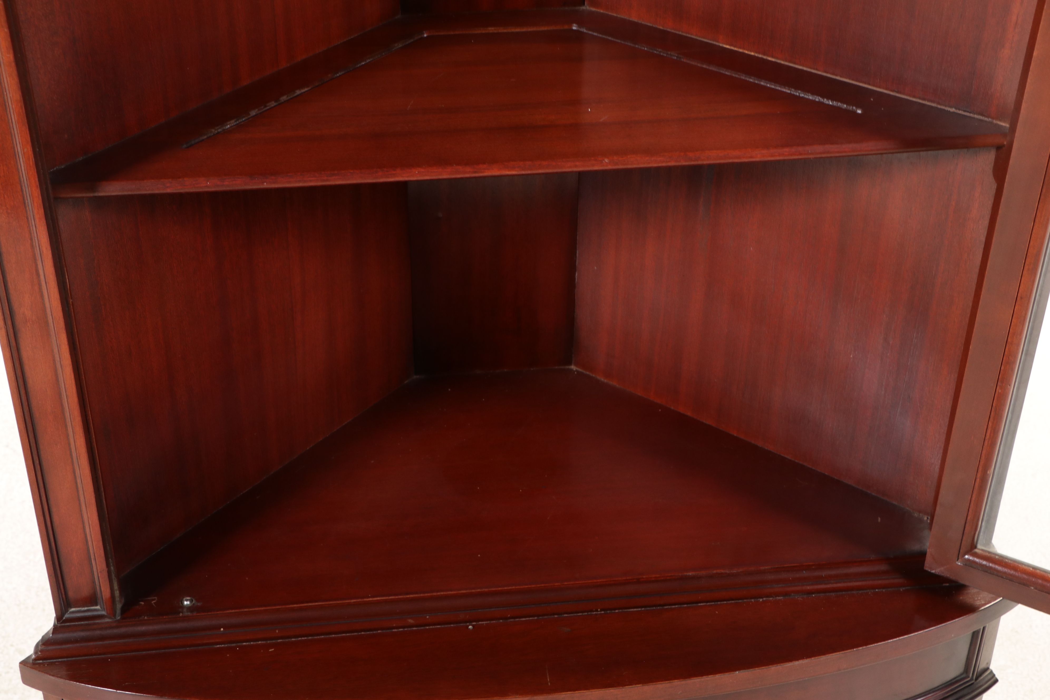 Hepplewhite Style Mahogany Domed Corner Cupboard