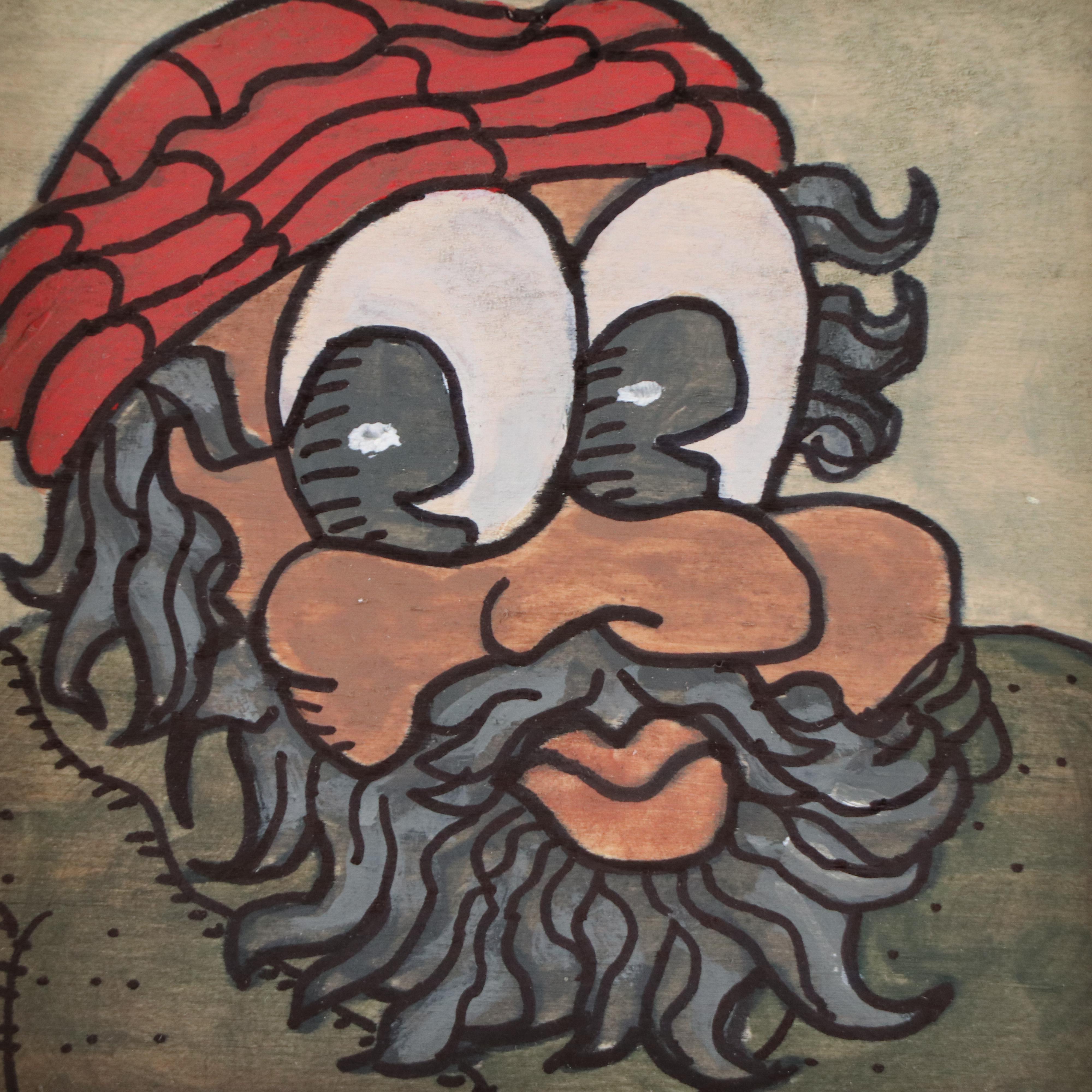 Aaron Wooten Stylized Mixed Media Portrait "Zwarte Piet," 2024