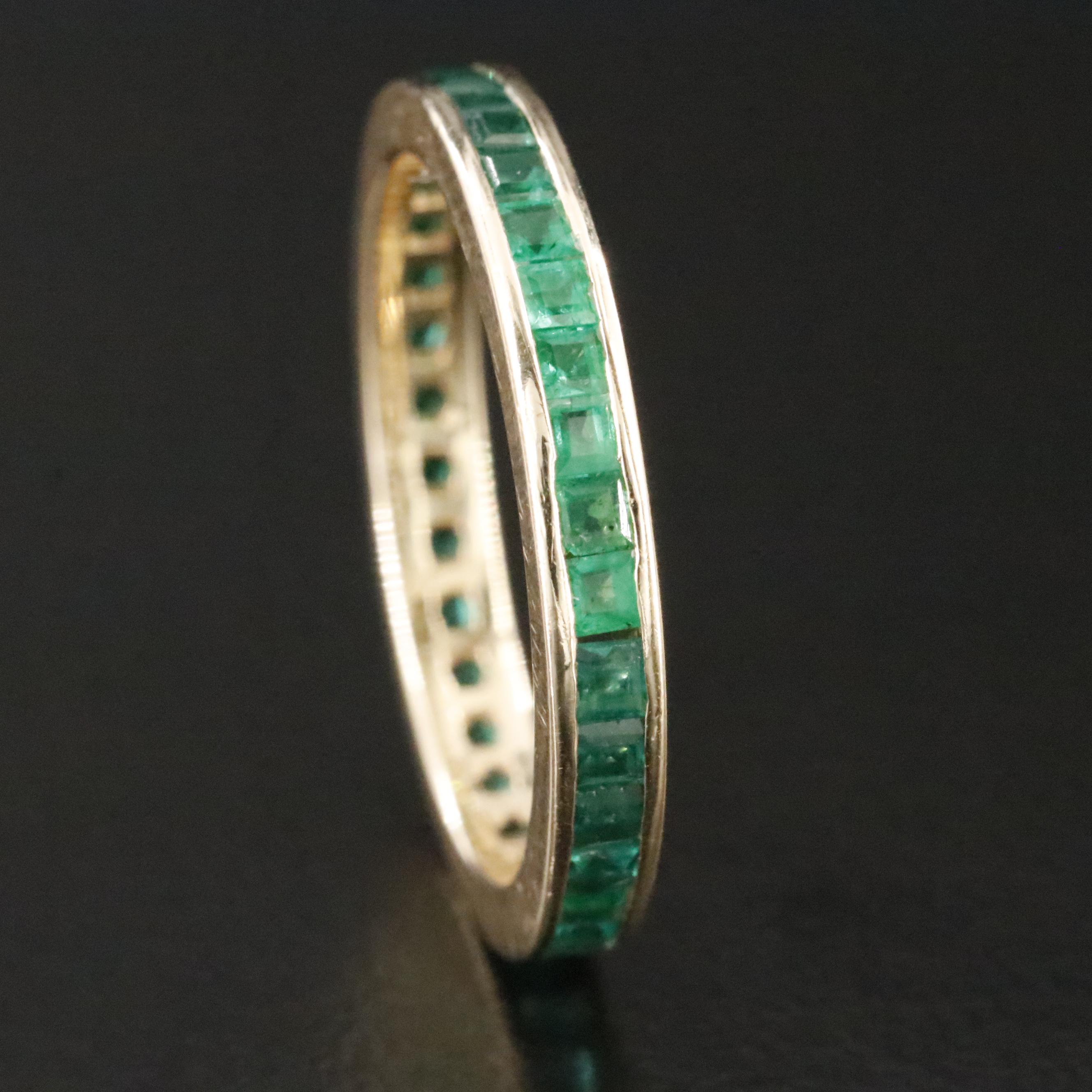 14K Spinel Triplet and Emerald Eternity Band