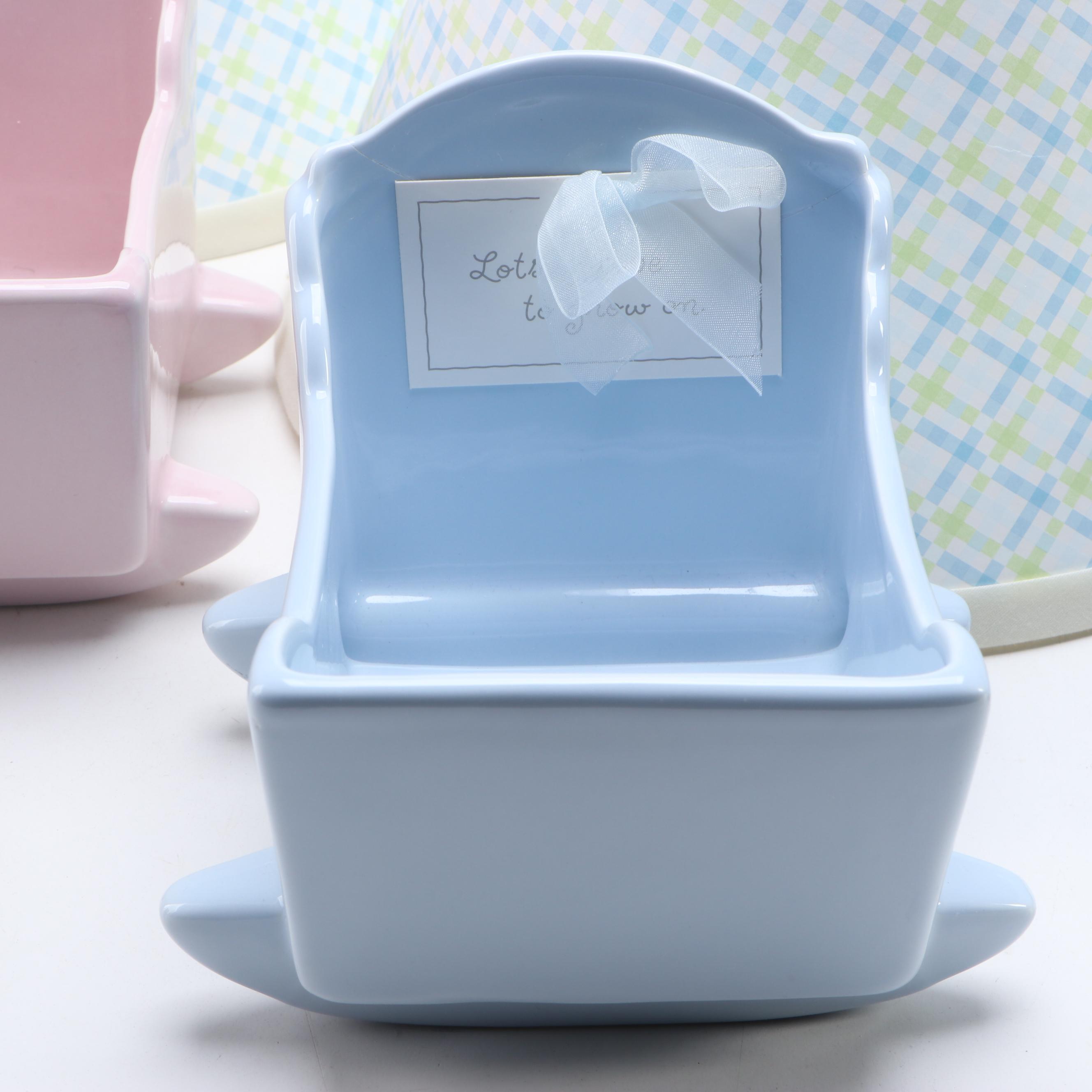 Hallmark Ceramic Cradle Planters with Other Nursery Décor