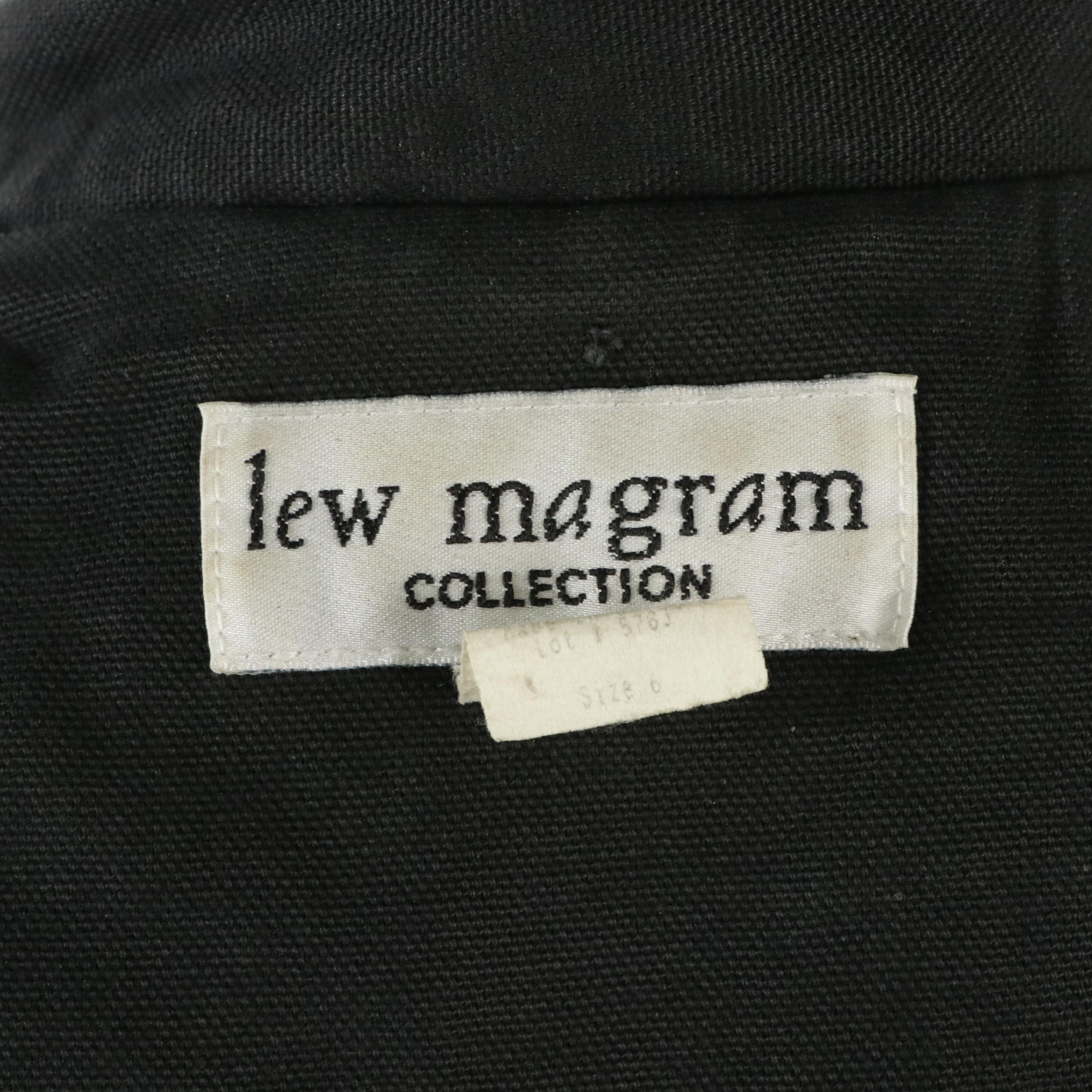 Lew Magram Studded Black Canvas Button-Front Maxi Dress with Concho Buttons